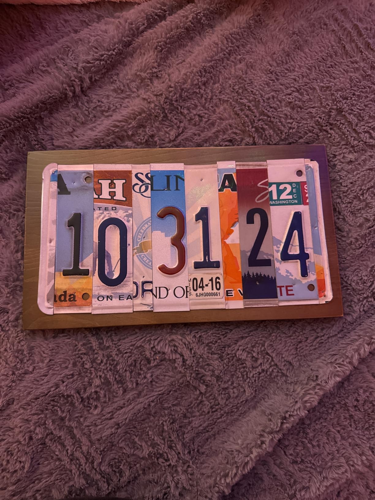 Personalized License Plate Date Sign – Custom Anniversary Sign – Handmade from Real Cut License Plates – Wedding, 10th Anniversary (Tin/Aluminum), Birthday & Special Occasion Décor Customer Review Personalized License Plate Date Sign – Custom Anniversary Sign – Handmade from Real Cut License Plates – Wedding, 10th Anniversary (Tin/Aluminum), Birthday & Special Occasion Décor - Customer Photo 2