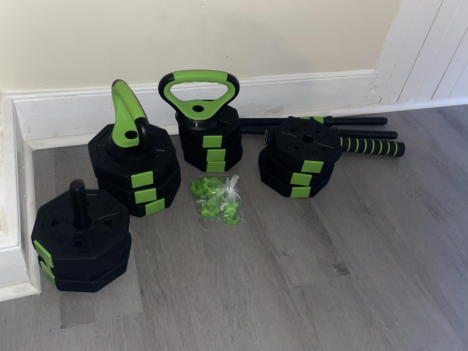 GarveeLife 4-In- 1 Adjustable Dumbbell Set, Adjustable Dumbbell Weights Work As Dumbbell/Barbell/Kettlebell/Push Up Stand for Home Gym, 66 Lb - Customer Photo 1