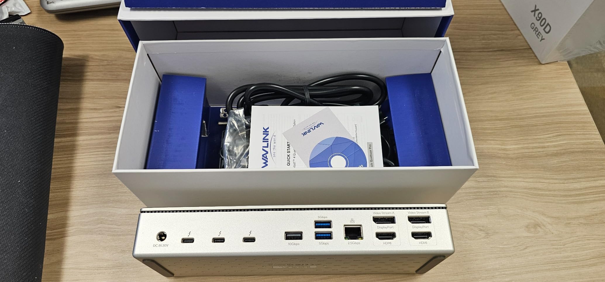 WAVLINK Thunderbolt 4 Dock with 100W Charging, Displaylink Docking Station Quad 4K@60Hz Monitors,3 Thunderbolt 4 Ports, 2.5G Ethernet, USB C Docking Station for Mac and PC,Displaylink Driver Required Customer Review WAVLINK Thunderbolt 4 Dock with 100W Charging, Displaylink Docking Station Quad 4K@60Hz Monitors,3 Thunderbolt 4 Ports, 2.5G Ethernet, USB C Docking Station for Mac and PC,Displaylink Driver Required - Customer Photo 1