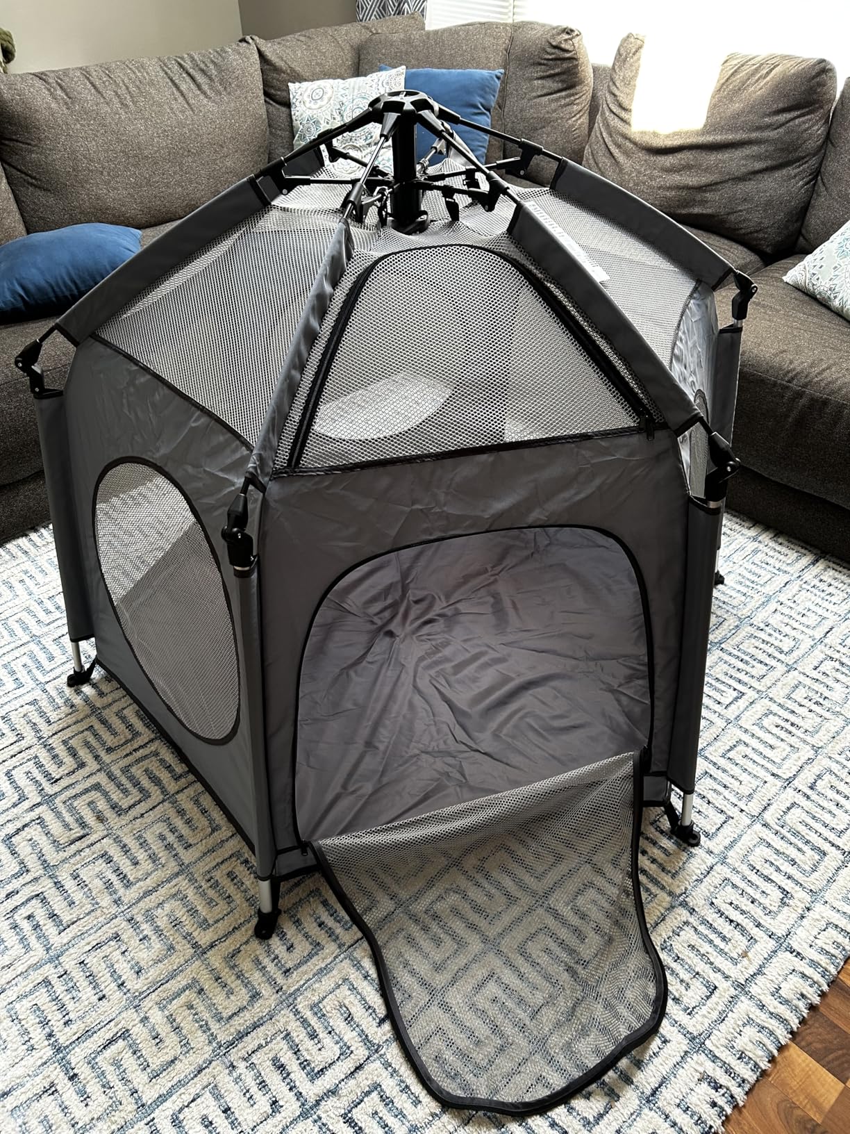 Baby Playpen with Canopy: 1-Second Setup, Ultra-Light & Sturdy | Indoor/Beach/Outdoor Toddlers Portable Playpen with UPF50+ Canopy, Bug Net & Carry Bag (Playard Safety Certified) Customer Review Baby Playpen with Canopy: 1-Second Setup, Ultra-Light & Sturdy | Indoor/Beach/Outdoor Toddlers Portable Playpen with UPF50+ Canopy, Bug Net & Carry Bag (Playard Safety Certified) - Customer Photo 2