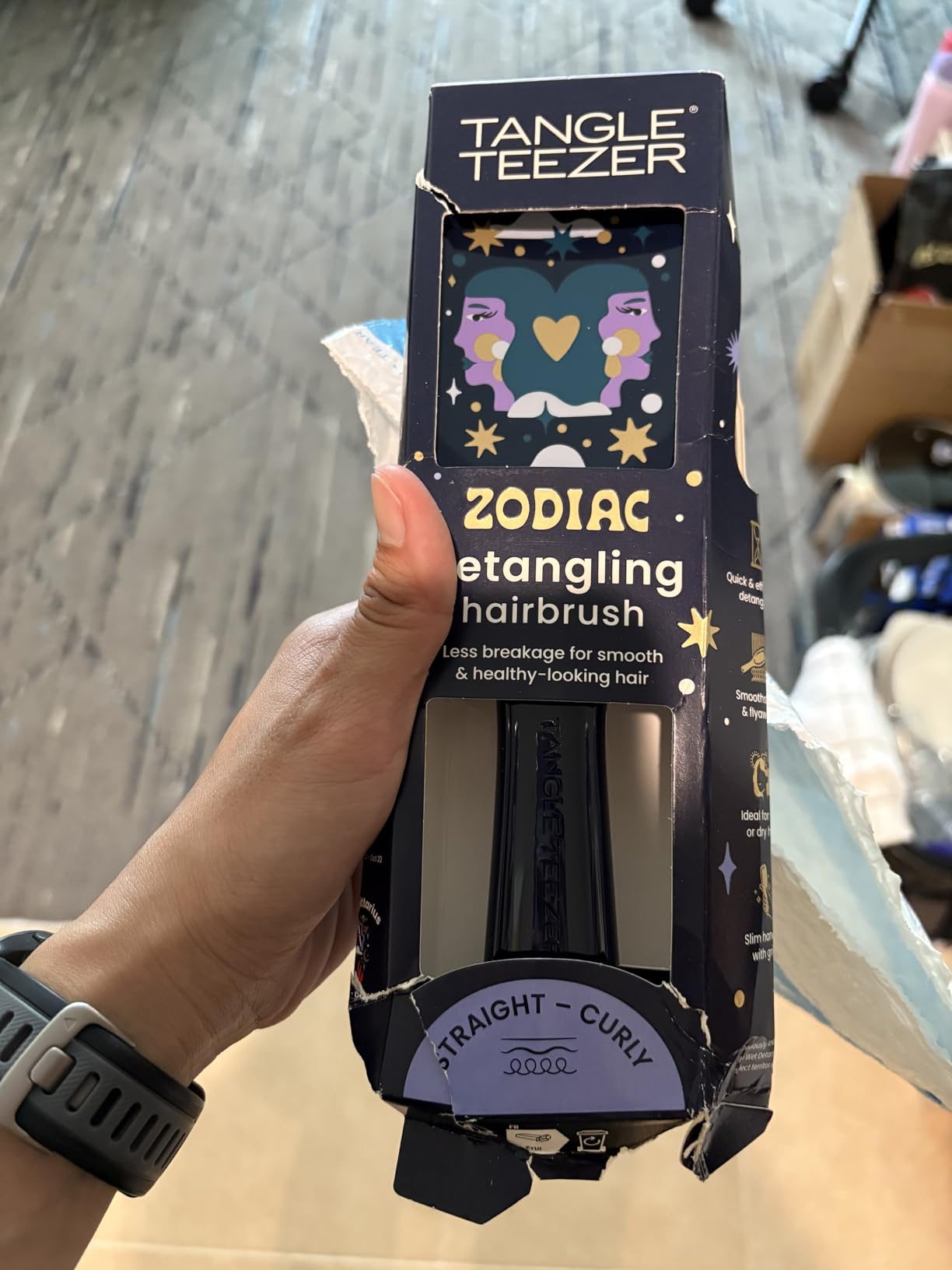 Tangle Teezer Zodiac Ultimate Detangler Hairbrush for Wet & Dry Hair, Eliminates Knots & Reduces Breakage for All Hair Types, Aquarius - Customer Photo 5
