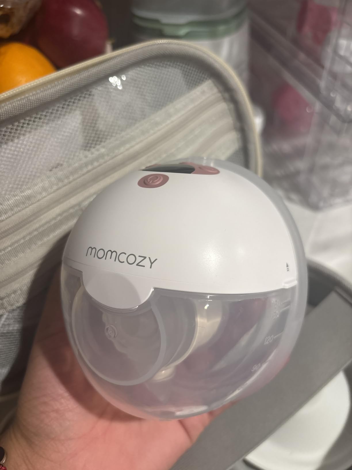 Momcozy M5 Hands-Free Wearable Breast Pump, Double-Sealed Flange for Baby-Like Comfort, 3 Modes & 9 Suction Levels, Portable Electric Pump – 24mm, 2-Pack Cozy Red - Customer Photo 1