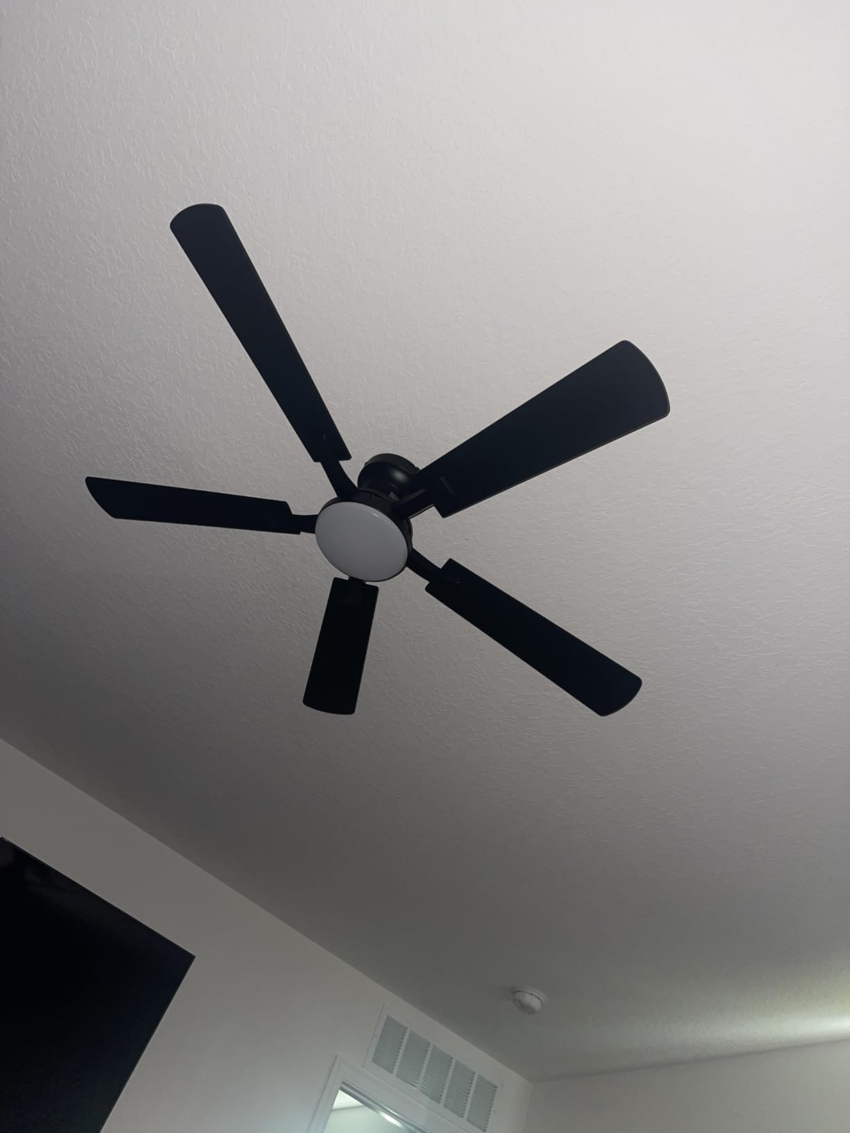 ZMISHIBO 52 Inch Ceiling Fan with Light, App&Remote Control, Flush Mount Low Profile, Dimmable 20W LED Light, Quiet Reversible Motor for Bedroom, Living Room, Apartment, Black - Customer Photo 1