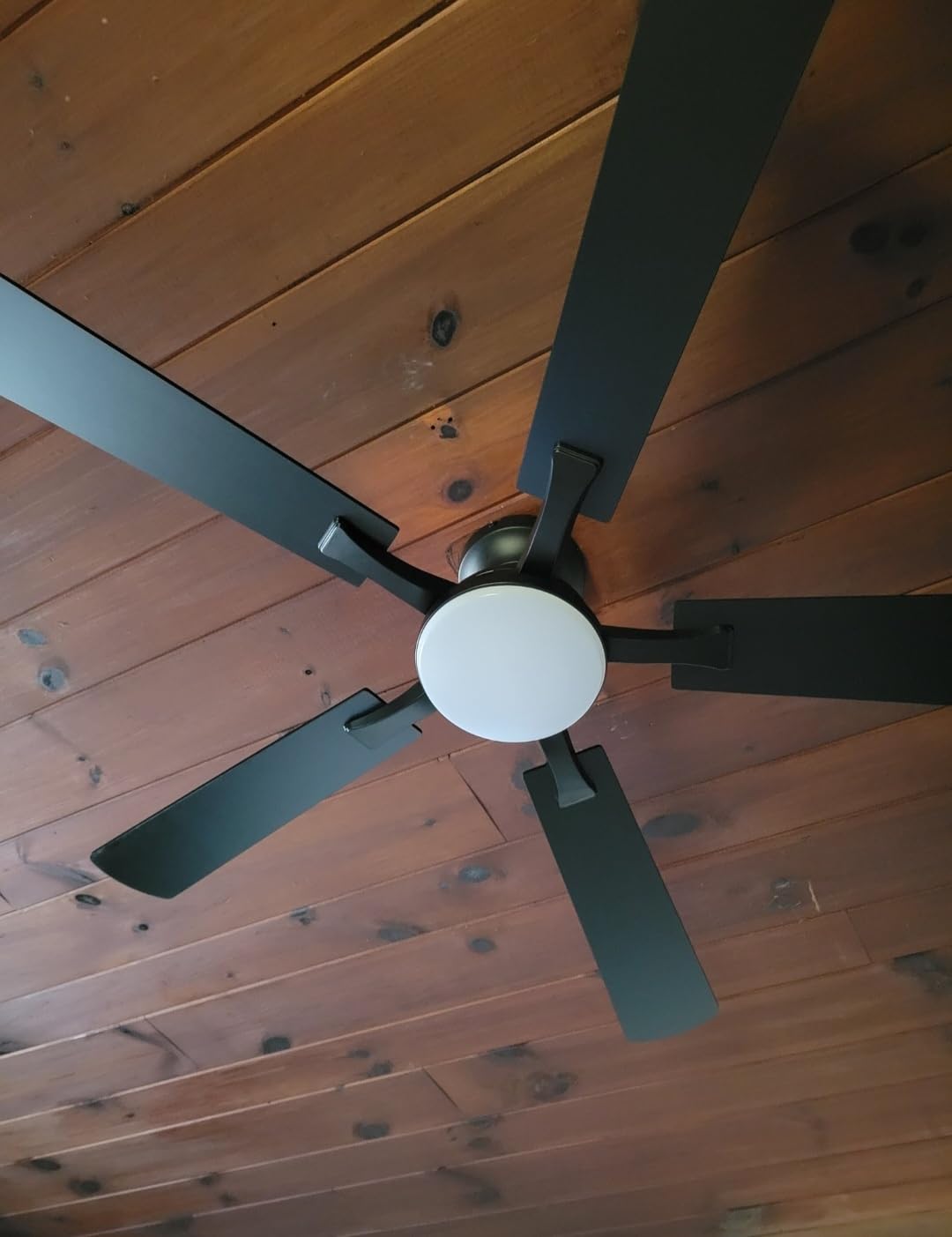 ZMISHIBO 52 Inch Ceiling Fan with Light, App&Remote Control, Flush Mount Low Profile, Dimmable 20W LED Light, Quiet Reversible Motor for Bedroom, Living Room, Apartment, Black - Customer Photo 2