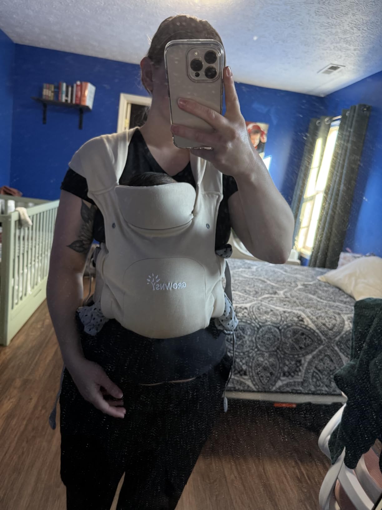 GROWNSY Baby Carrier Newborn to Toddler, Cozy Baby Wraps Carrier, Ergonomic Baby Carrier with Head Support, Cream Customer Review GROWNSY Baby Carrier Newborn to Toddler, Cozy Baby Wraps Carrier, Ergonomic Baby Carrier with Head Support, Cream - Customer Photo 5