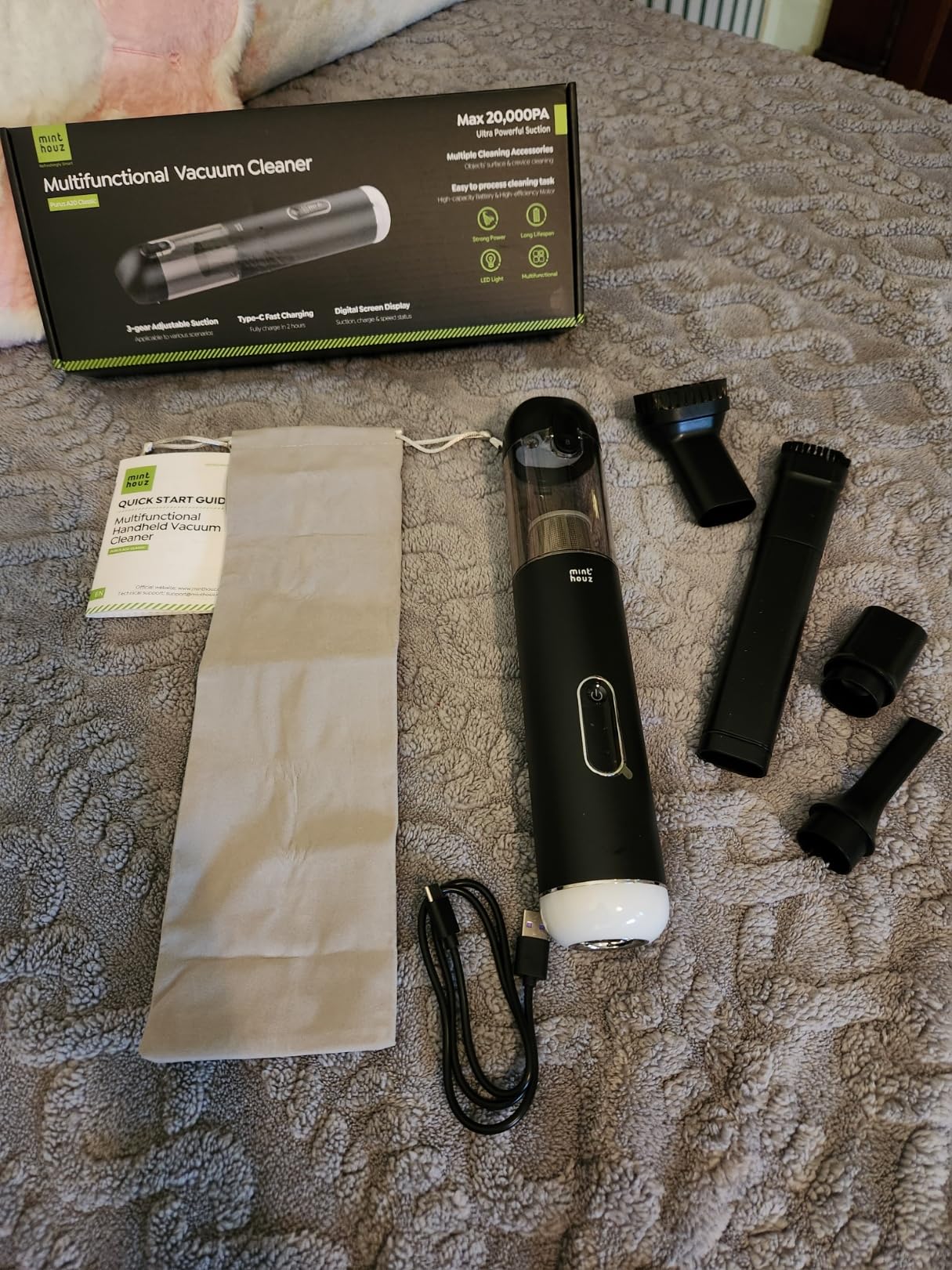 Minthouz Car Vacuum Portable Cordless - 20000PA High Power Handheld Vacuum with LED Display, 2.5H Fast Charging Up to 45 Mins of Runtime, Hand Vac Cordless Rechargeable for Car Home Corner Cabinet Customer Review Minthouz Car Vacuum Portable Cordless - 20000PA High Power Handheld Vacuum with LED Display, 2.5H Fast Charging Up to 45 Mins of Runtime, Hand Vac Cordless Rechargeable for Car Home Corner Cabinet - Customer Photo 2