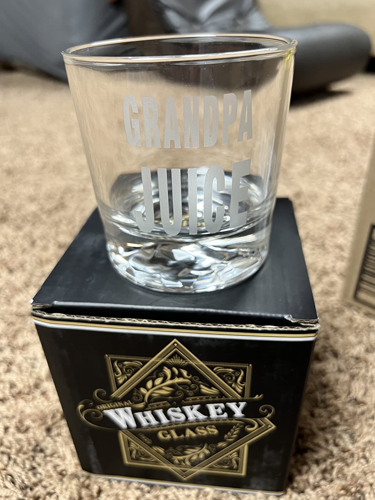 PONPUR Gifts for Daddy, Dad Father Day Gift, Daddy Sippy Cup Whiskey Glass Set with 4 Whiskey Stones & Wooden Box, Funny Gag Birthday Gift for New Dad Him Husband - Customer Photo 3