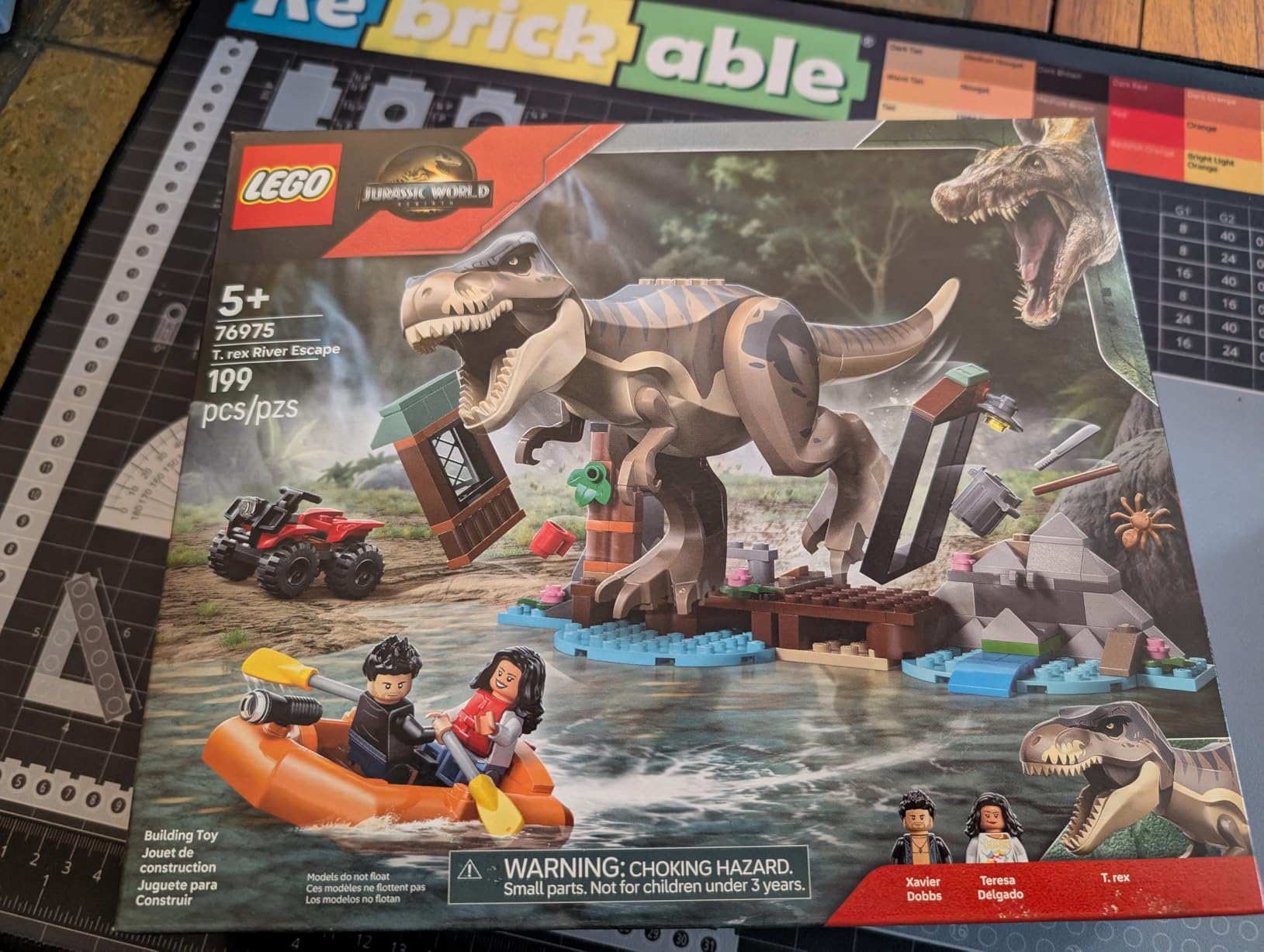 LEGO Jurassic World T. rex River Escape - Dinosaur Toy for Kids, Boys, and Girls, Ages 5-7 - Jurassic World Toy Boat Minifigures - Creative Dinosaur Gift for Movie Fans - 76975 - Customer Photo 2