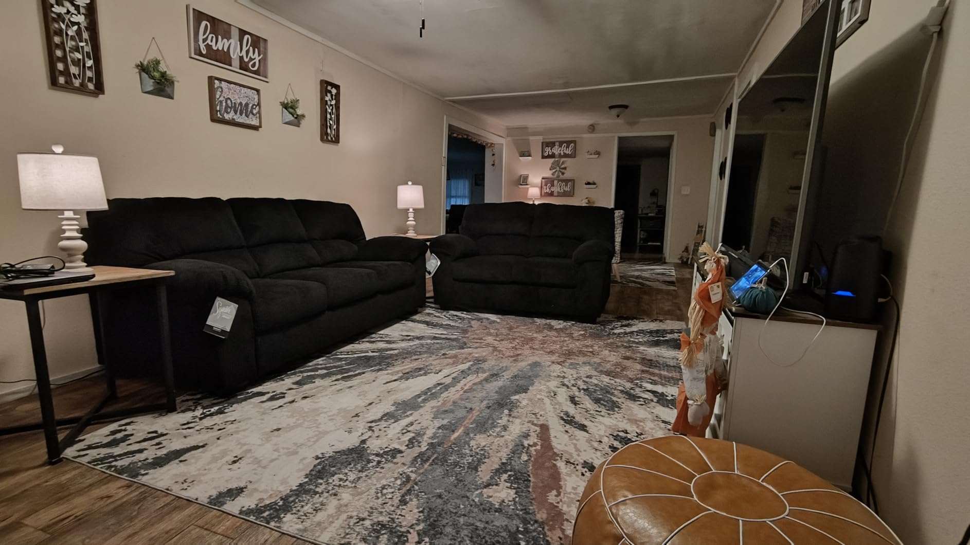 Signature Design by Ashley SimpleJoy Modern Sofa for Living Room, Black - Customer Photo 2