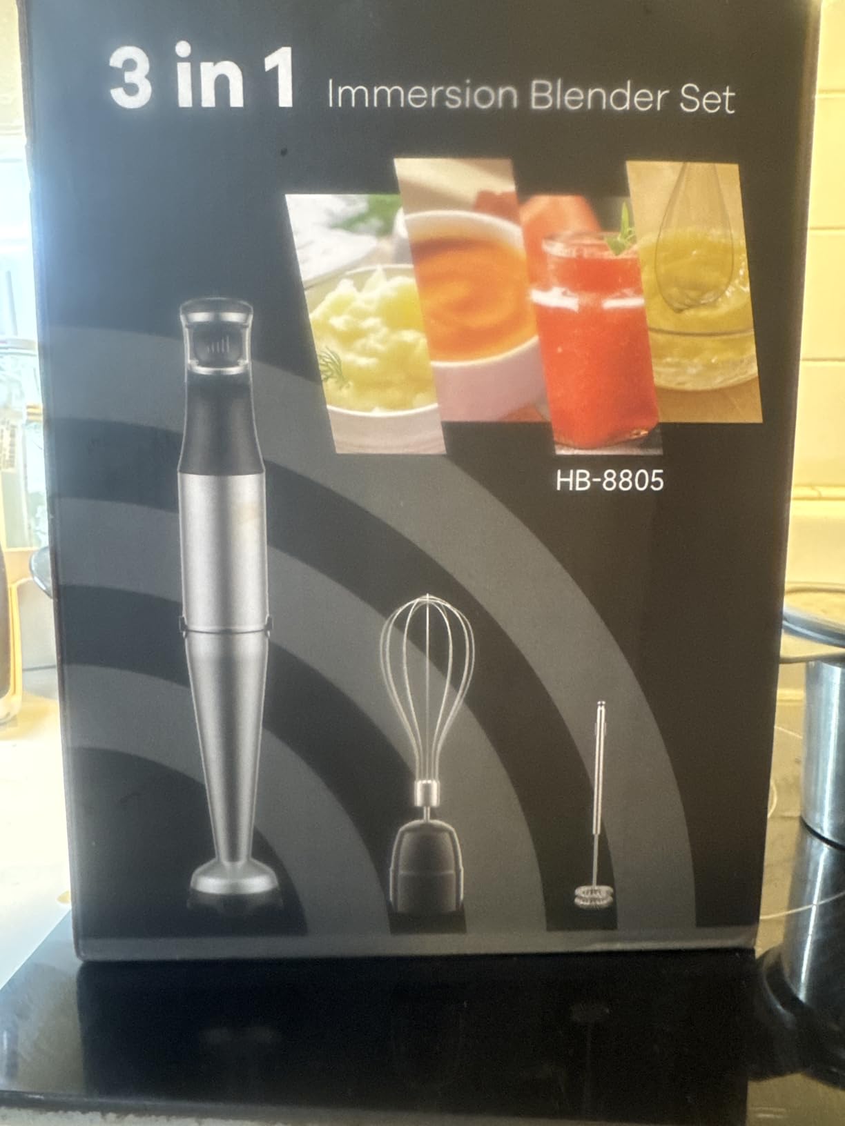 Immersion Blender Handheld 1100W 3 in 1 Corded Stick Hand Blenders for Kitchen with Trigger Speed Control, with Whisk, Milk Frother Attachemnts, Perfect Emulsifier for Soup, Smoothie, Puree - Customer Photo 1