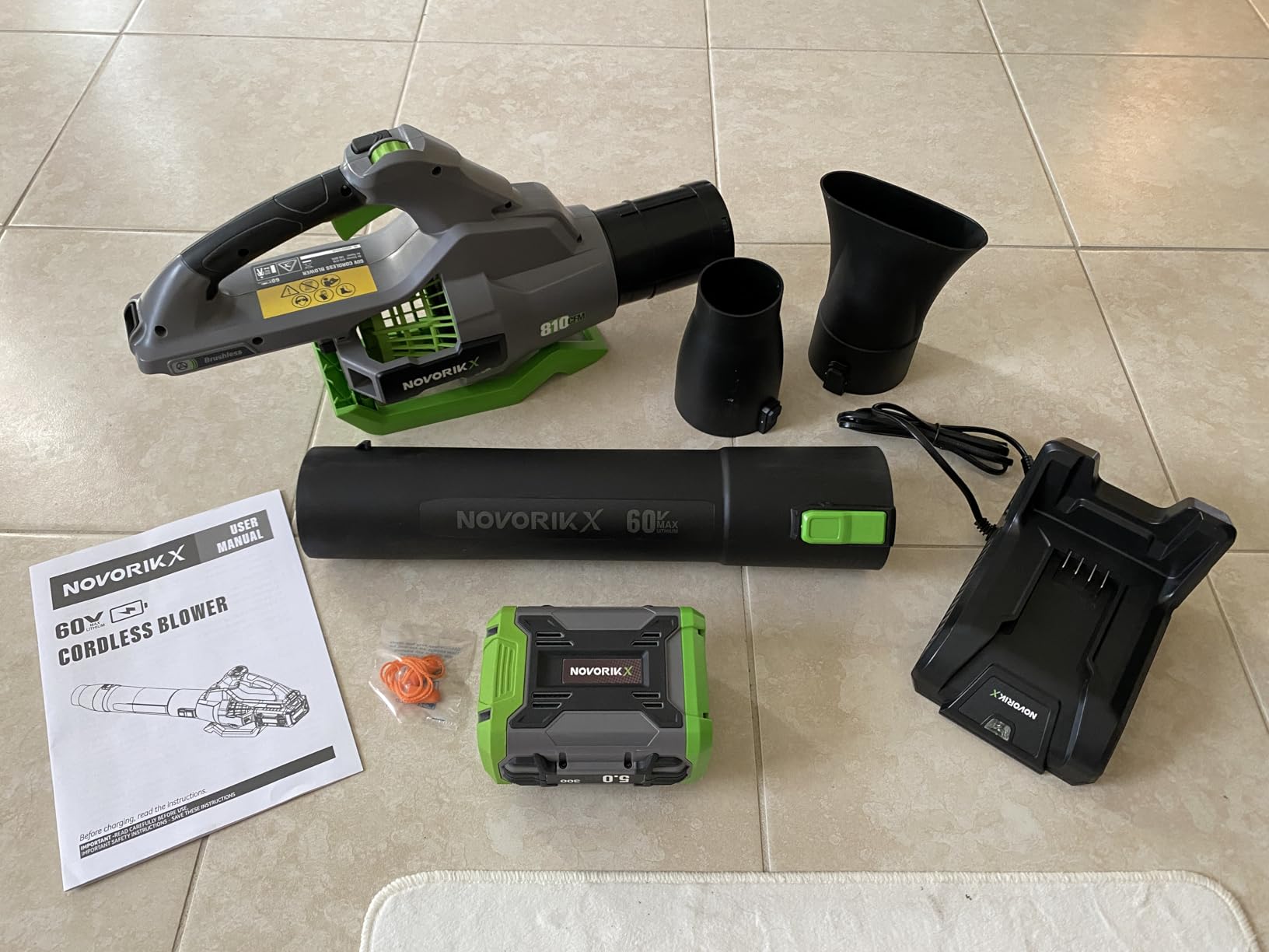 NovorikX Leaf Blower,60-Volt 810 CFM Brushless Electric Cordless Leaf Blower,5.0Ah Battery and Charger, Lightweight Leaf Blowers for Patio Care Customer Review NovorikX Leaf Blower,60-Volt 810 CFM Brushless Electric Cordless Leaf Blower,5.0Ah Battery and Charger, Lightweight Leaf Blowers for Patio Care - Customer Photo 2