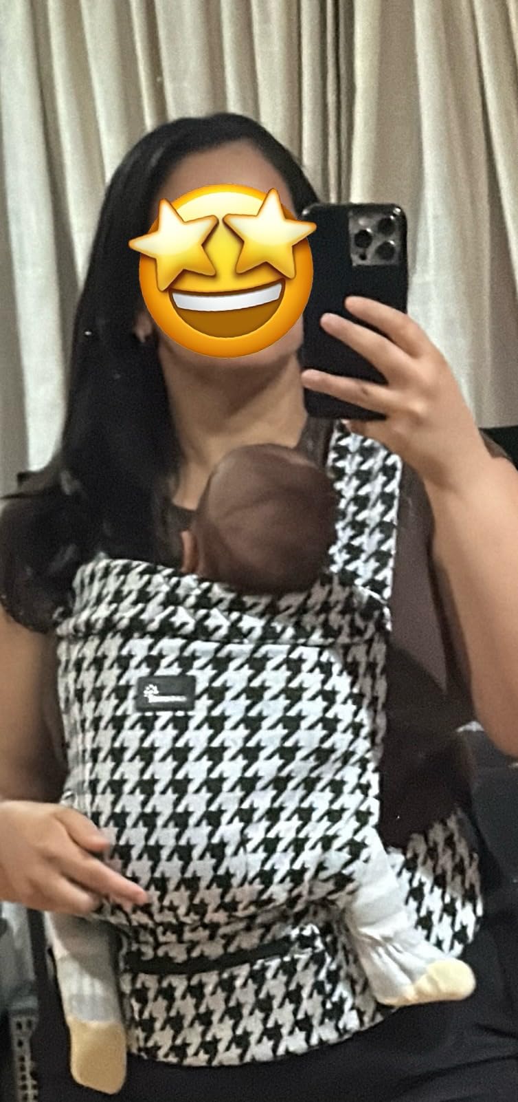 GROWNSY Baby Carrier Newborn to Toddler, Ergonomic Baby Toddler Carrier Slings Wraps with Head Support, Easy to Wear, Infant Carrier Baby Gift, Travel and Hiking Friendly,for 7 to 44 lb(Houndstooth) Customer Review GROWNSY Baby Carrier Newborn to Toddler, Ergonomic Baby Toddler Carrier Slings Wraps with Head Support, Easy to Wear, Infant Carrier Baby Gift, Travel and Hiking Friendly,for 7 to 44 lb(Houndstooth) - Customer Photo 5