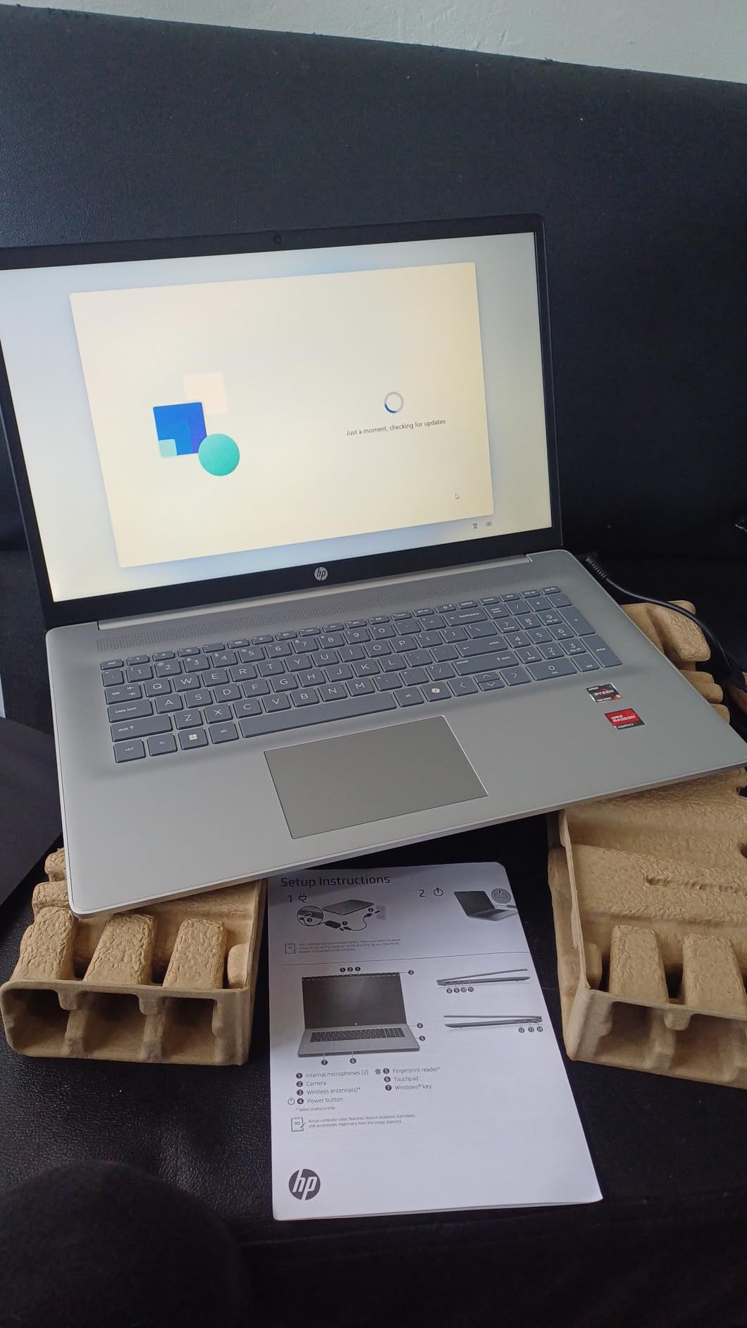 HP 17.3 inch Laptop, HD+ Display, AMD Ryzen 5 7520U, 16 GB RAM, 512 GB SSD, AMD Radeon Graphics, Windows 11 Home, Natural Silver, 17-cp2199nr - Customer Photo 2