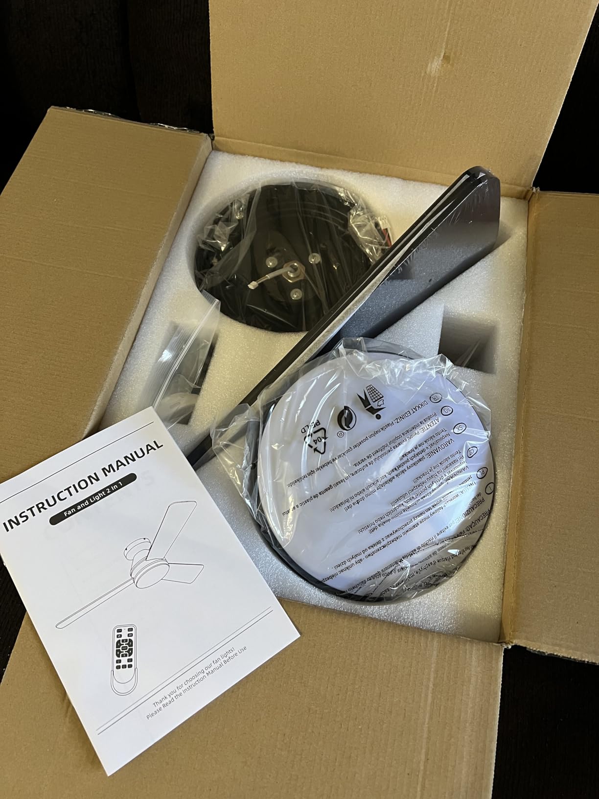 Ceiling Fans with Lights, 42 Inch Low Profile Ceiling Fan with Light and Remote Control, Reversible, LED Dimmable for Bedroom Living Room Indoor/Outdoor Patio Use - Customer Photo 2