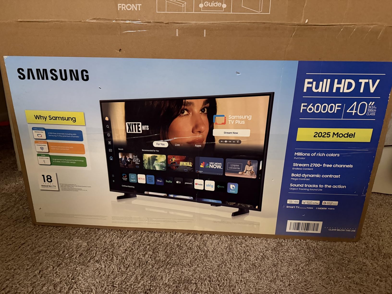 SAMSUNG 40-Inch Class Full HD F6000 Smart TV (2025 Model) HDR, Object Tracking Sound Lite, Knox Security, One UI Tizen, Smart TV - Customer Photo 1