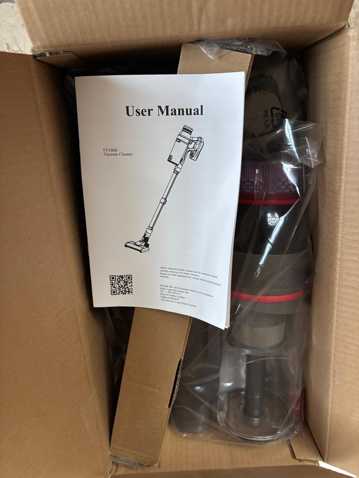 Cordless Stick Vacuum Cleaner - 550W Powerful Cordless Vacuum with HEPA Filter, Up to 50min Runtime & Tangle-Free Lightweight & Detachable Battery for Pet Hair Carpet Hardwood Floor Cleaning - Customer Photo 4