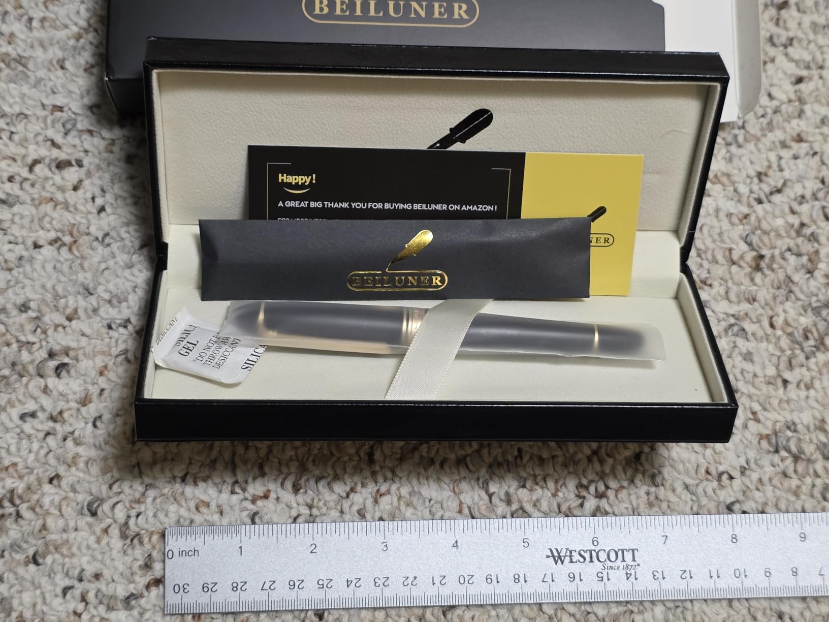 BEILUNER 319 Black Lacquer Rollerball - Stunning Luxury Pen with 24K Gold Finish, Heavy, Schneider Black Ink Refill, Best Gift Set for Men & Women, Professional, Executive Office, Nice Classic Pens - Customer Photo 5