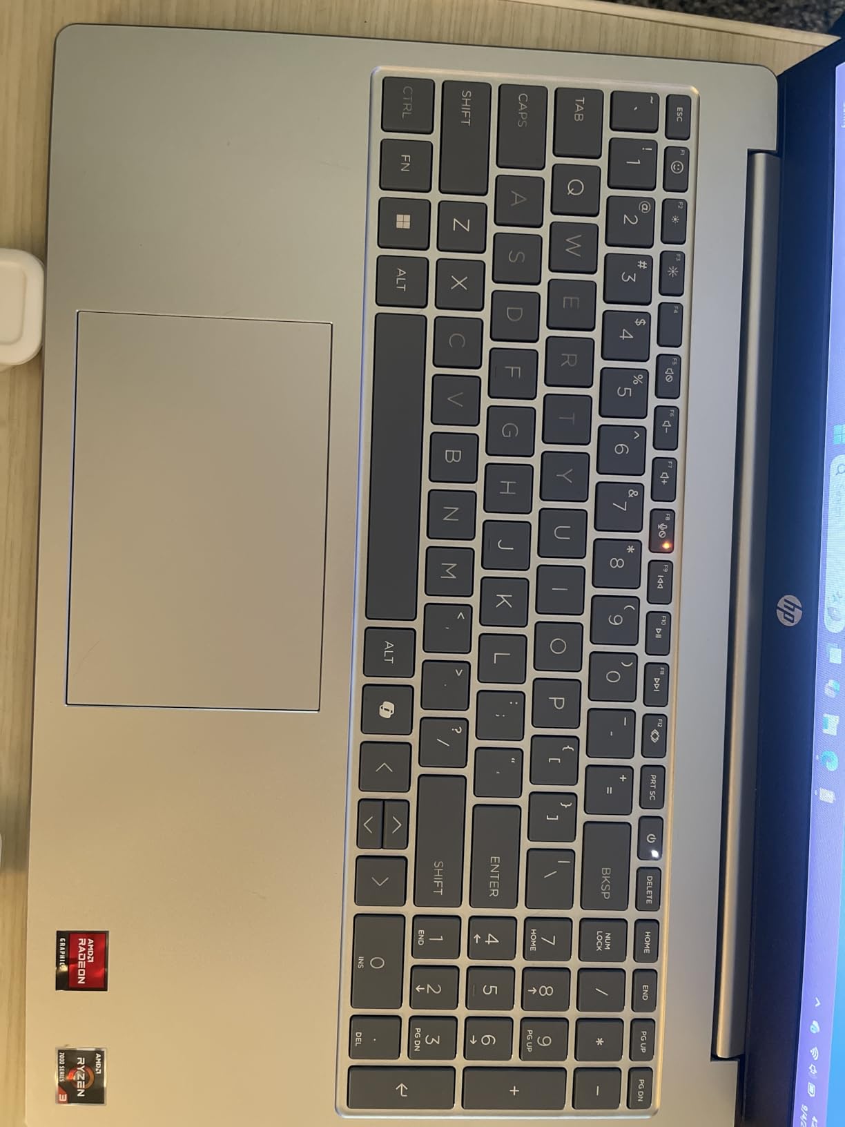 HP 15.6 inch Laptop, HD Touchscreen Display, AMD Ryzen 3 7320U, 8 GB RAM, 128 GB SSD, AMD Radeon Graphics, Windows 11 Home in S Mode, Natural Silver, 15-fc0099nr - Customer Photo 1