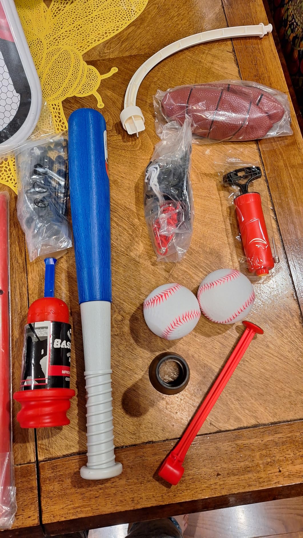 4 in 1 Kids Basketball Hoop and T-Ball Set - Adjustable Hanging T-Ball Stand with Automatic Pitching Machine, Indoor Outdoor Sports Toys, Christmas Birthday Gifts for Boys Girls Ages 3-8 - Customer Photo 1