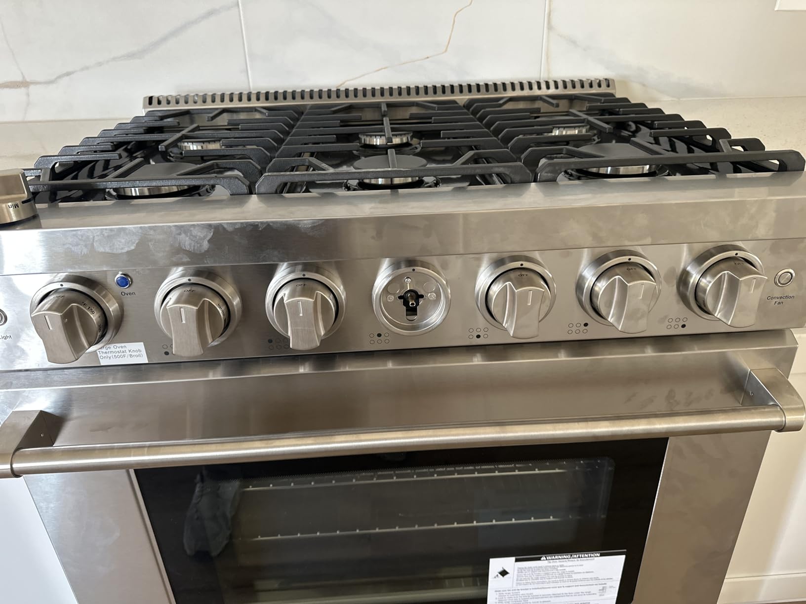 36 Inch Freestanding Dual Fuel Range Oven Stove, 6.0 Cu. Ft True Convection and Self Clean, Cooktop 6 Sealed Gas Burners, Stainless Steel - Customer Photo 1