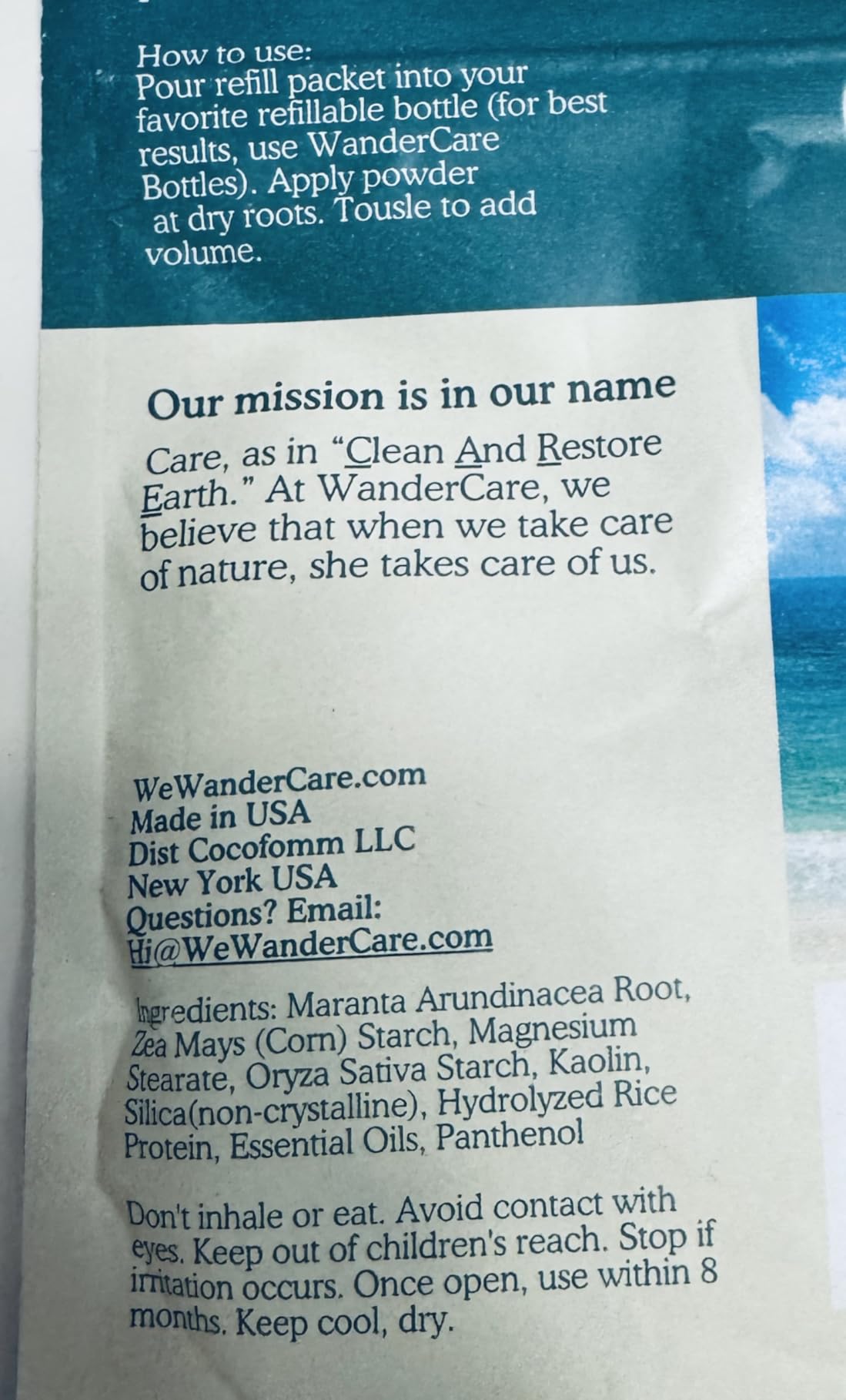 WanderCare Dry Shampoo Powder REFILL | Natural, Plastic-free, Eco-friendly | Refresh & Volumize | Made in USA | 2oz - Customer Photo 2