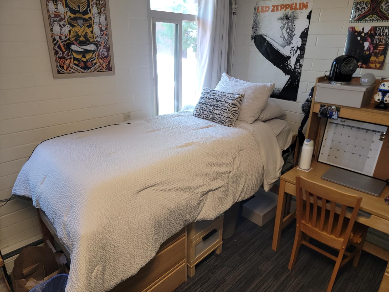 CozyLux Queen Comforter Set Black - 7 Pieces Striped Seersucker Bed in a Bag, Soft Lightweight Boho Bedding Set with All Season Comforters Queen Size, Sheets, Pillowcases & Shams - Customer Photo 1