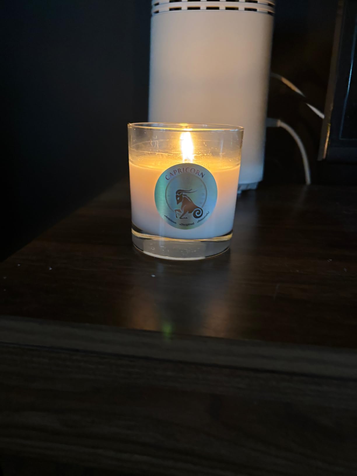 Luxury Glass Jar Candle, Capricorn Zodiac Sign, 8.8 oz - Crystal Infused - Scents of Citrus, Lavender, Spice, & Wood - USA Made, Coconut-Soy Wax, Essential Oils, Dr. Developed - Customer Photo 2