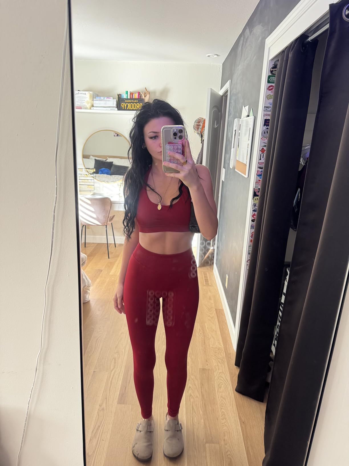 ABOCIW Workout Sets for Women Seamless Scunch Butt Lifting Impact Leggings Halter Sports Bra 2 Piece Gym Outfits - Customer Photo 2