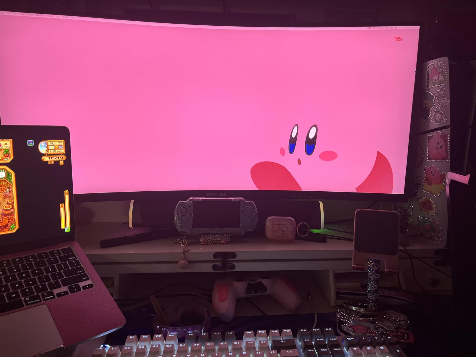 SANSUI 27 Inch WQHD 2560X1440 Curved Gaming Monitor, 180Hz MPRT 1ms Computer Monitor,HDMI2.0 * 2, DP1.2 * 2, Freesync, Curved 1500R, 5000:1 Contrast Ratio, 120% sRGB,HDR(ES-G27C1Q DP Cable Included) - Customer Photo 2