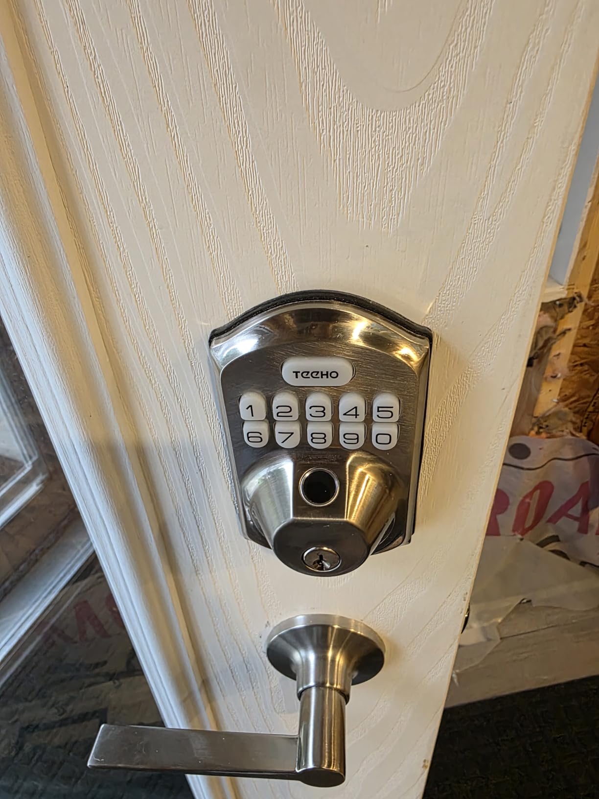 TEEHO TE012W WiFi Smart Lock, Fingerprint Door Lock with Built-in Wi-Fi, Keyless Entry Keypad Smart Deadbolt, App Remote Control, Alexa Compatible, IP55 Waterproof for Front Door – Matte Black - Customer Photo 2