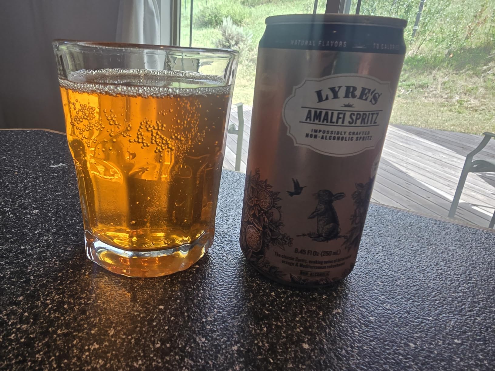 Lyre's Amalfi Spritz 4-Pack, Ready to Drink Non-Alcoholic Sparkling Mocktail, Award-Winning Zero Proof Italian Aperitif and Non Alcoholic Prosecco, 70 Calories per Can (8.45 Fl Oz x 4) - Customer Photo 1