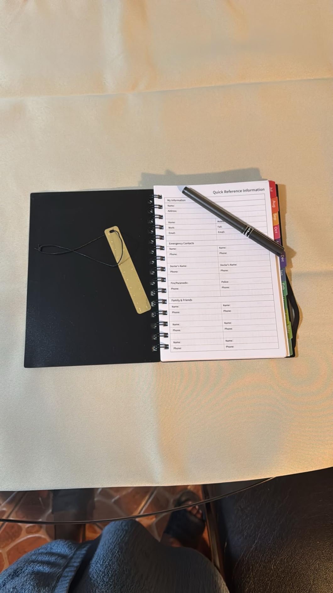 Daily Planner 2025-2026, 18 Month Planner with Tabs, July 2025 - December 2026 Weekly and Monthly Academic Year Calendar Spiral Time Management, 100GSM Thick Paper, Twin-Wire Binding, A5 Size, Black - Customer Photo 1