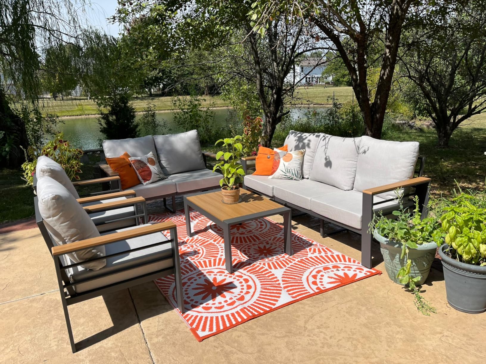 Aoxun 8 Piece Patio Furniture Set with 44