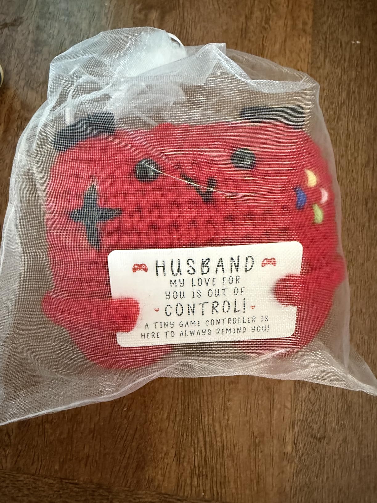 Crochet Game Controller Son Gifts from Mom Dad, Christmas Birthday Fathers Day Graduation Gifts for Son, Cute Handmade Crochet Game Controller Decor, Emotional Support Positive Gift for Bonus Son - Customer Photo 1