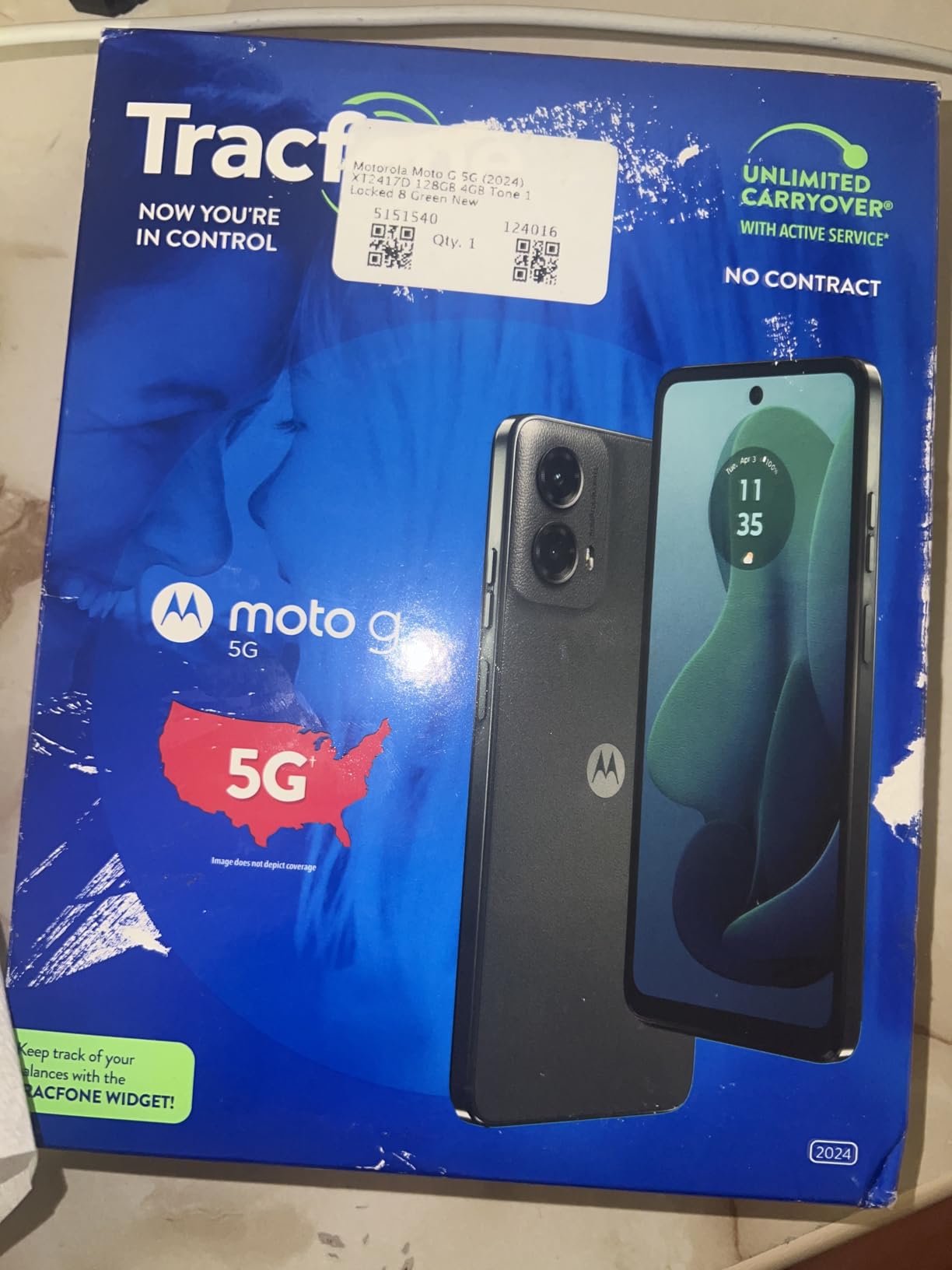 TracFone Motorola Moto g 5G (2024) [Activation Promotion] Locked Prepaid Smartphone, 128GB, Gray - Includes $20 Unlimited Talk, Text, & 4GB Data 30-Day Plan - Customer Photo 1