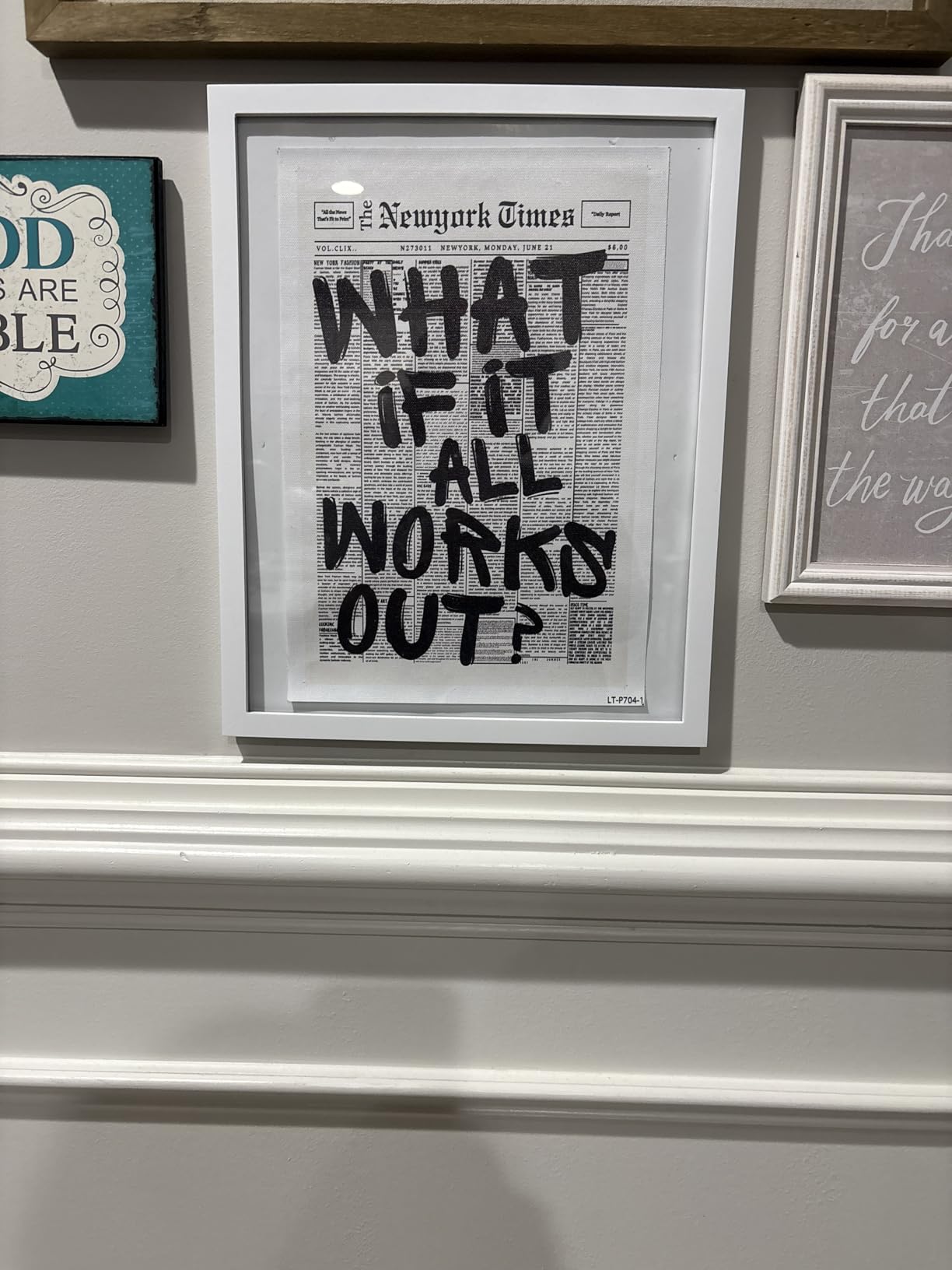 Retro Black And White Newspaper Poster What If It All Works Out Canvas Wall Art Positive Affirming Quote Minimalist Prints Painting For Home Bedroom Dorm Wall Decor 12x16in Unframed Customer Review Retro Black And White Newspaper Poster What If It All Works Out Canvas Wall Art Positive Affirming Quote Minimalist Prints Painting For Home Bedroom Dorm Wall Decor 12x16in Unframed - Customer Photo 1