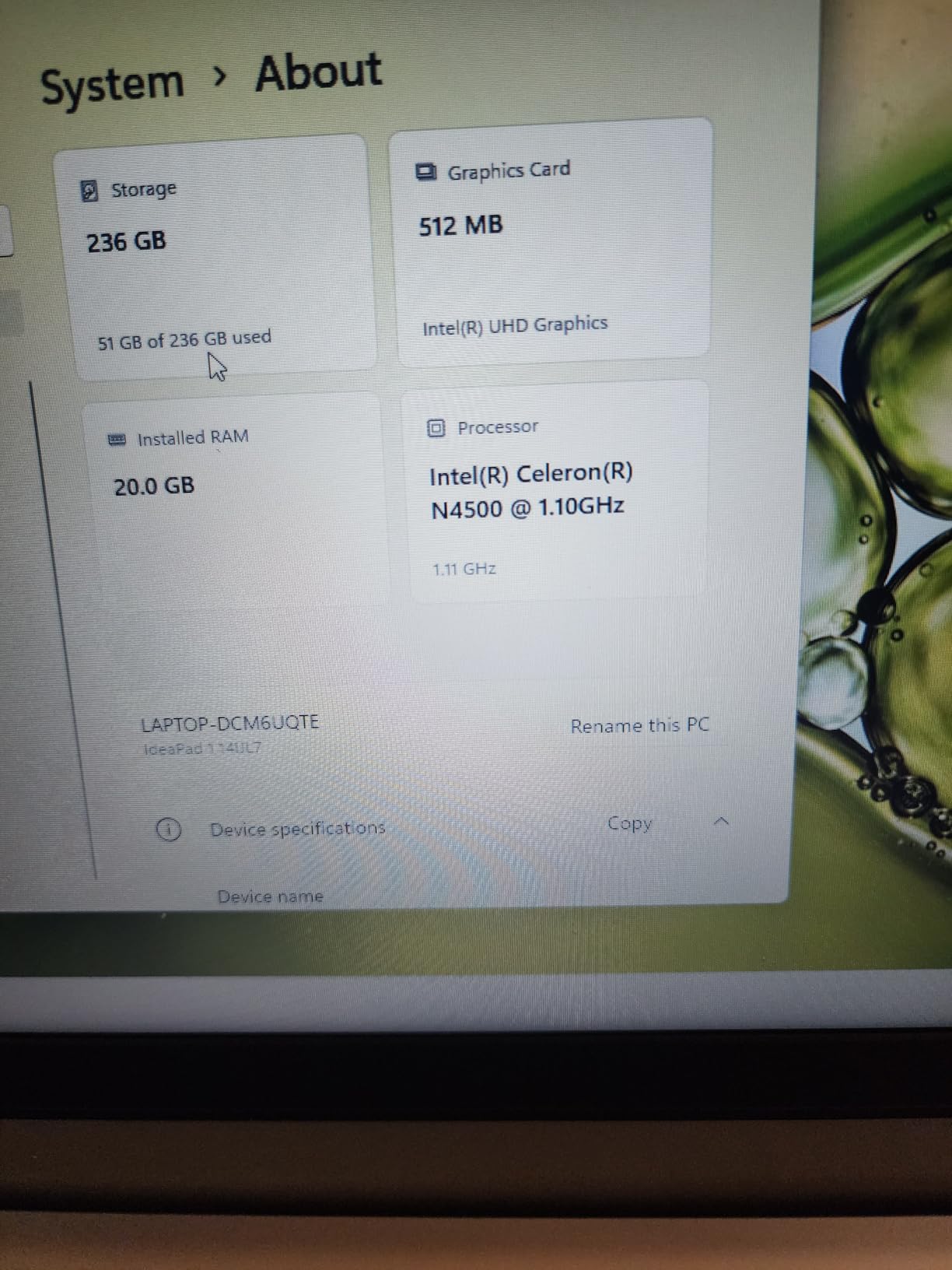 Lenovo IdeaPad 1i Laptop with Office 365 Home and Business • 1TB Cloud Storage and 128GB SSD • 8GB RAM • Intel Core • 14 Anti-Glare Screen • WiFi-6 • 11HR Battery • Windows 11 no Mouse - Customer Photo 2