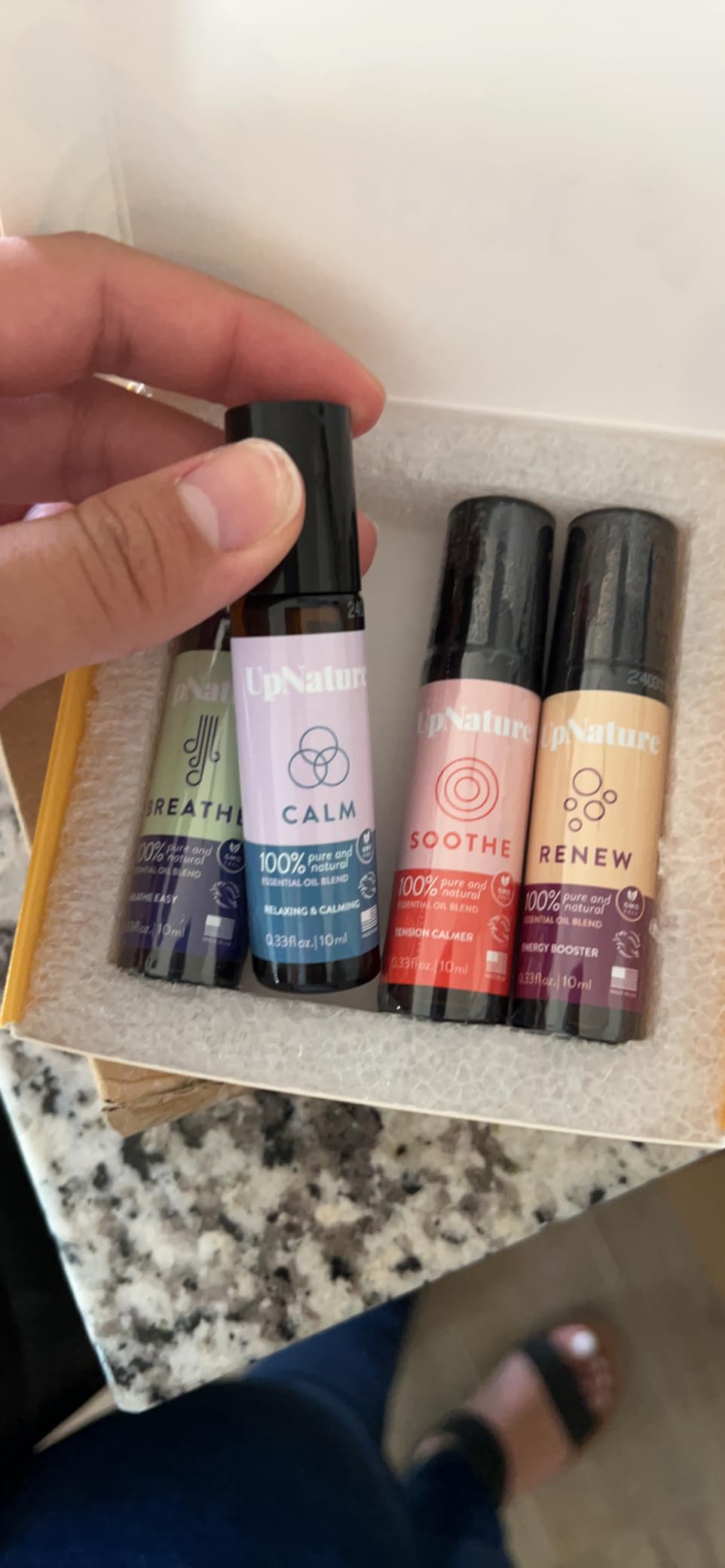 UpNature Self Care Gifts Essential Oil Roll On Set - Relaxation Stress Relief Gifts for Women – 3 Roller Essential Oils (Calm, Beauty & Breathe) Stocking Stuffers for Teen Girls - Customer Photo 1