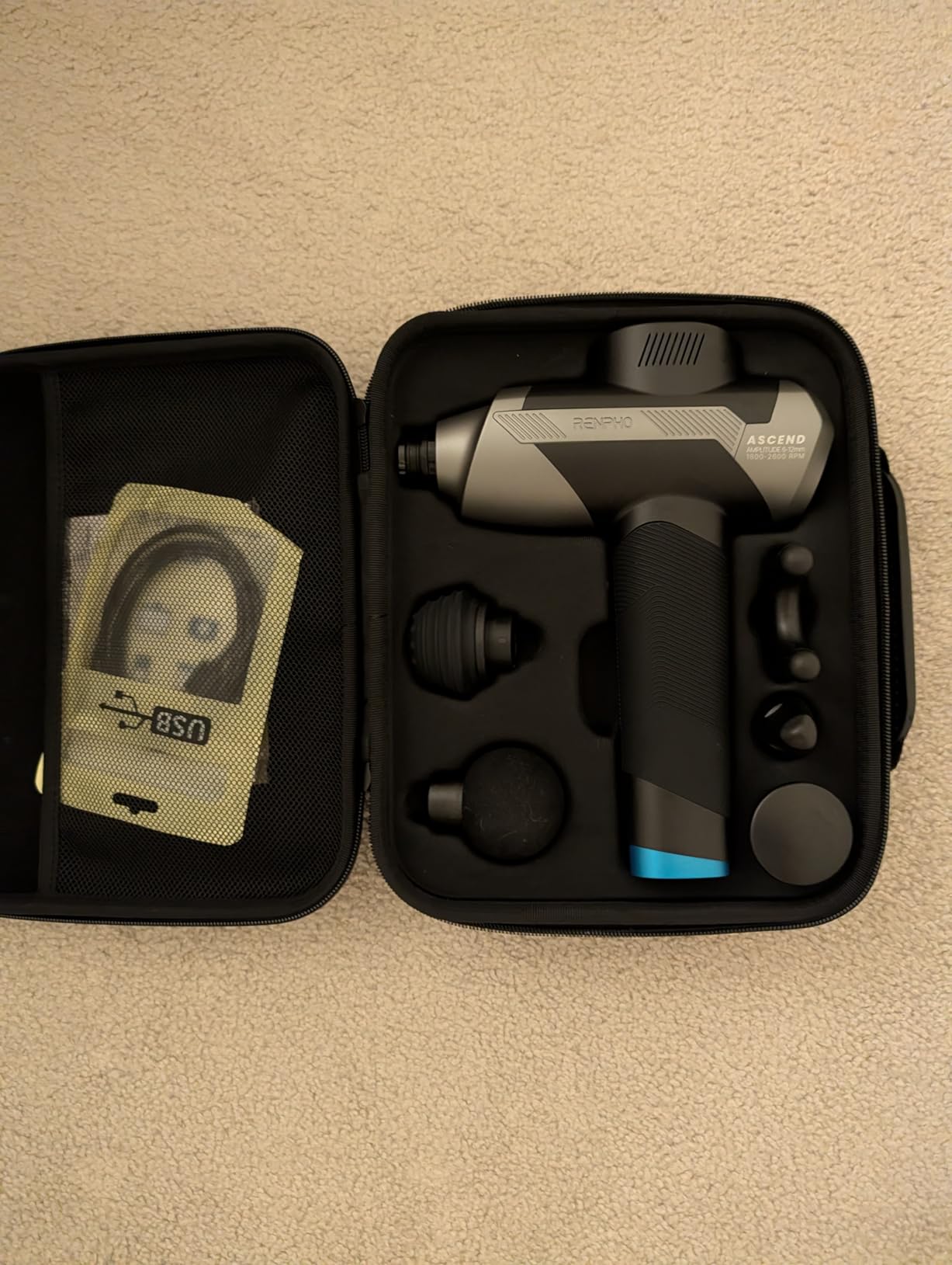 RENPHO Massage Gun, Christmas Gifts, Deep Tissue Back Massage for Athletes Men Women, 6-12mm Adjustable Amplitude Professional Muscle Massage, Color Display - Customer Photo 1