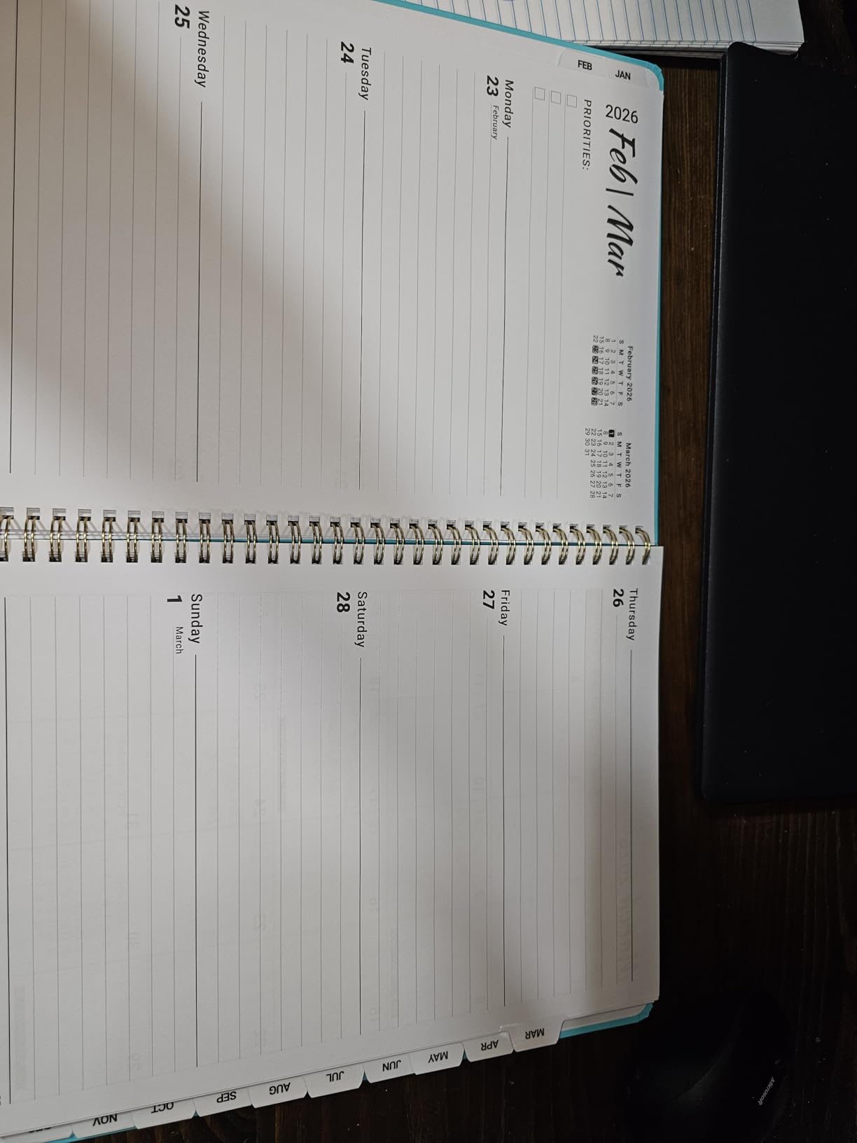 2026 Planner, Weekly and Monthly Calendar Planner, January 2026 - December 2026, Hardcover 2026 Calendar Planner Book with Tabs For Women & Men, Inner Pocket, Spiral Bound, Perfect for Office Home School Supplies - A5 (6.3