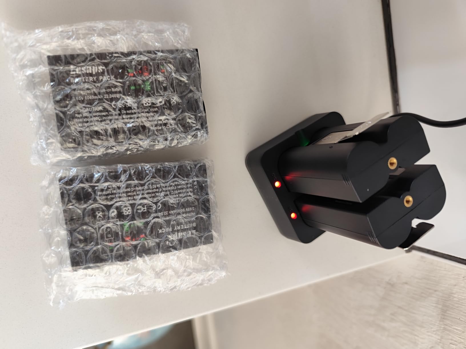 4-Pack Replacement Battery for Ring Doorbell - 6040mAh Rechargeable Camera Batteries with Charger Station for Ring Video Doorbell 2/3/3 Plus/4, Spotlight Cam, Stick Up Cam and Peephole Cam Indoor - Customer Photo 3