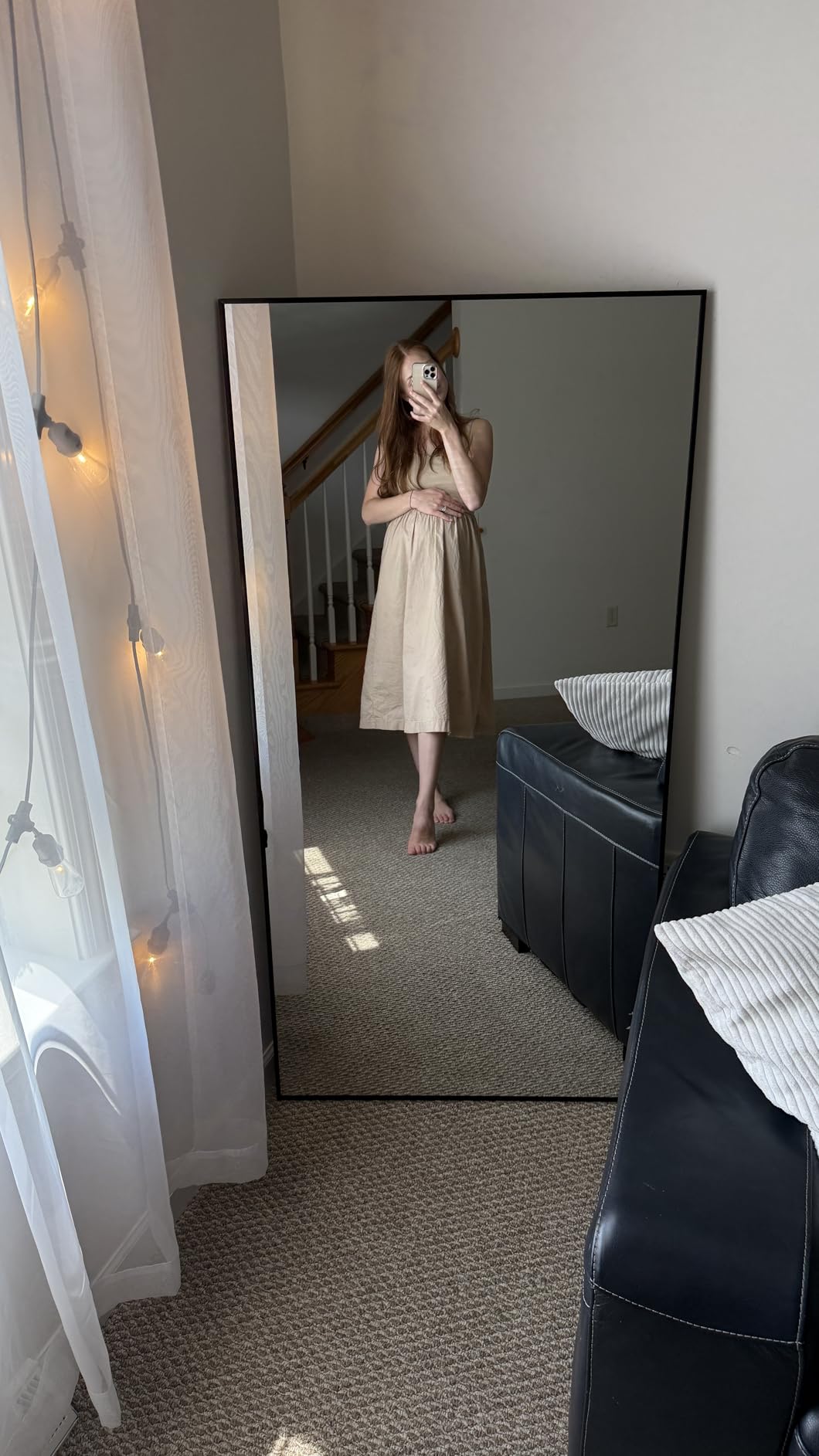 Koonmi Bathroom Mirror 30x48 Black Bathroom Wall-Mounted Mirrors, Modern Vanity Mirror for Bedroom, Living Room, Aluminum Alloy Frame Allow to Hang Horizontally or Vertically - Customer Photo 2