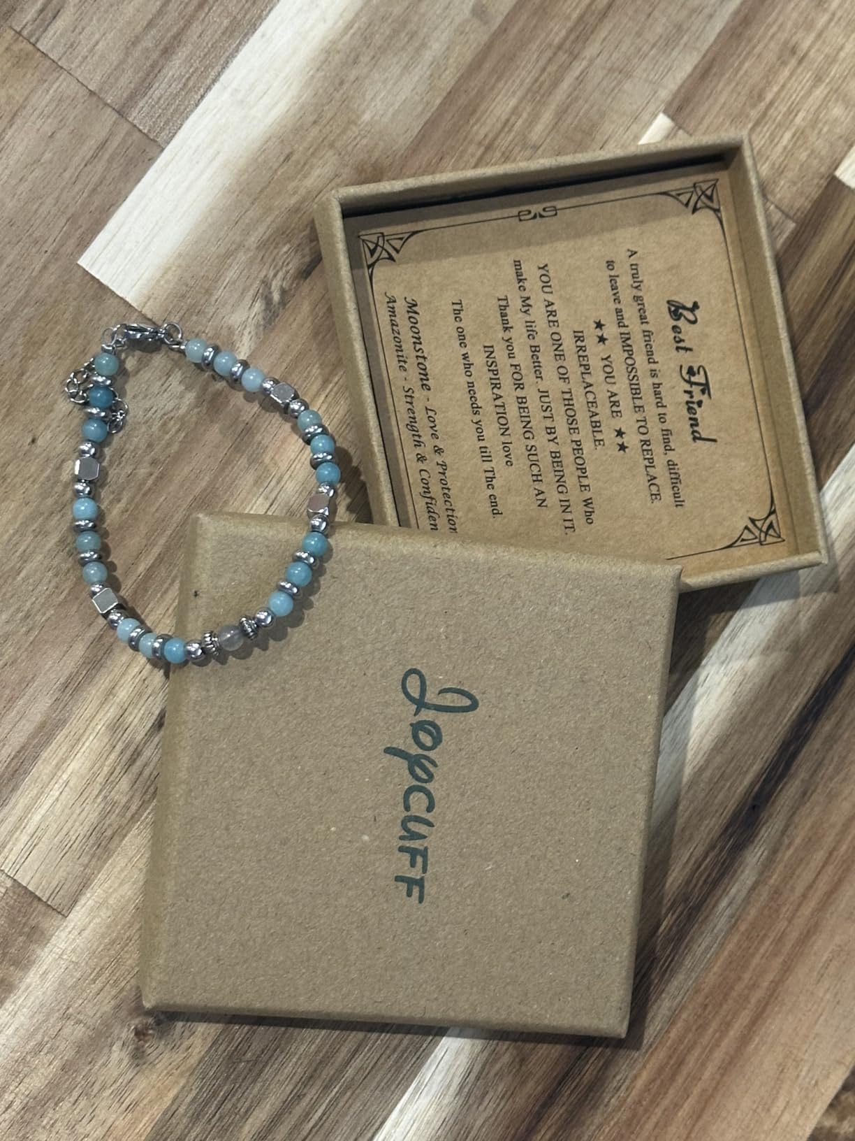 𝗚𝗶𝗳𝘁𝘀 𝗳𝗼𝗿 𝗪𝗼𝗺𝗲𝗻 𝗠𝗼𝗼𝗻𝘀𝘁𝗼𝗻𝗲 𝗕𝗿𝗮𝗰𝗲𝗹𝗲𝘁 Amazonite Colorful Imperial Jasper Stainless Steel Beads Bracelets, Graduation Mothers Day Christmas Birthday Gifts for Her Women - Customer Photo 3