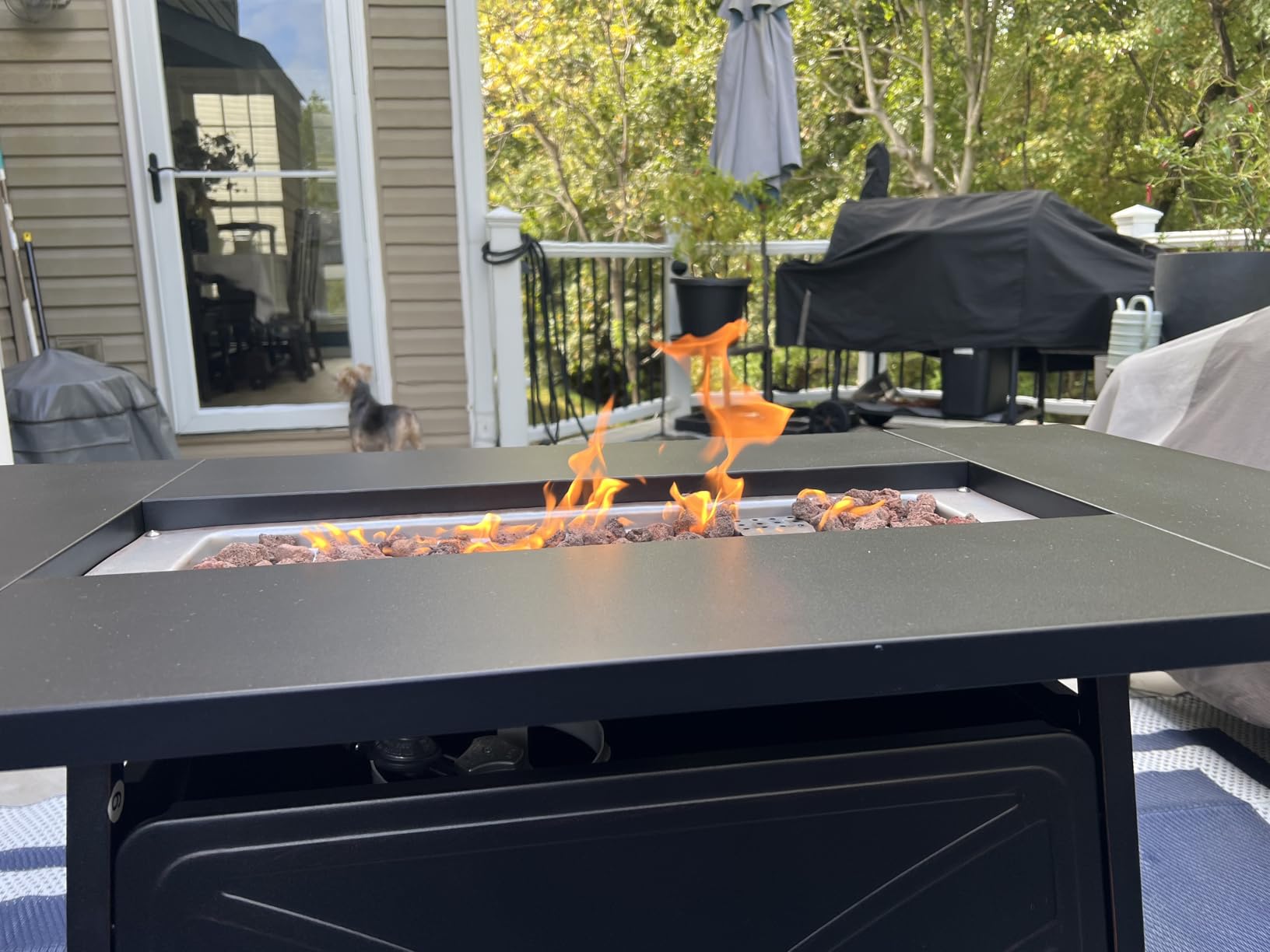 BALI OUTDOORS Propane Fire Pit Patio Outdoor Fire Pit Table Large Firepits for Outside Black - Customer Photo 2