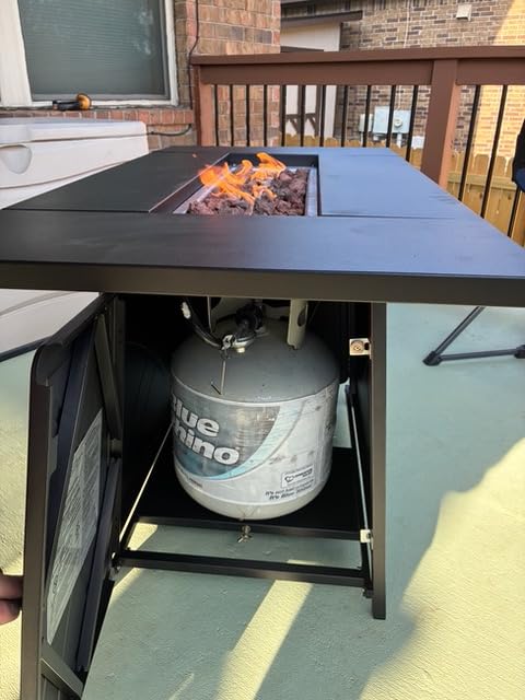 BALI OUTDOORS Propane Fire Pit Patio Outdoor Fire Pit Table Large Firepits for Outside Black - Customer Photo 4