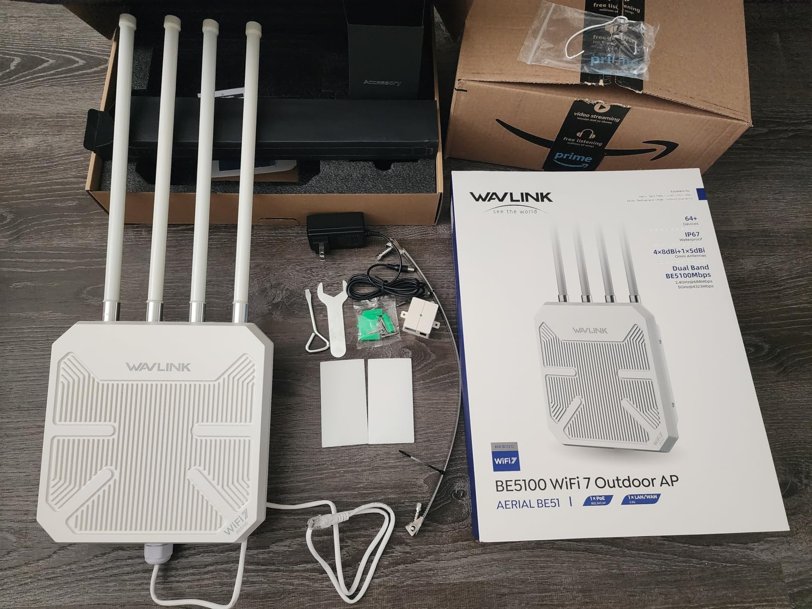 WAVLINK WiFi 7 BE5100 Outdoor WiFi Extender, Dual Band Long-Range Outdoor WiFi Repeater|Access Point|Mesh Router, POE Powered | IP67 Waterproof | 4 x 8dBi Antennas, 2.5 Gbps Ethernet, Up to 2800 sq.ft - Customer Photo 1