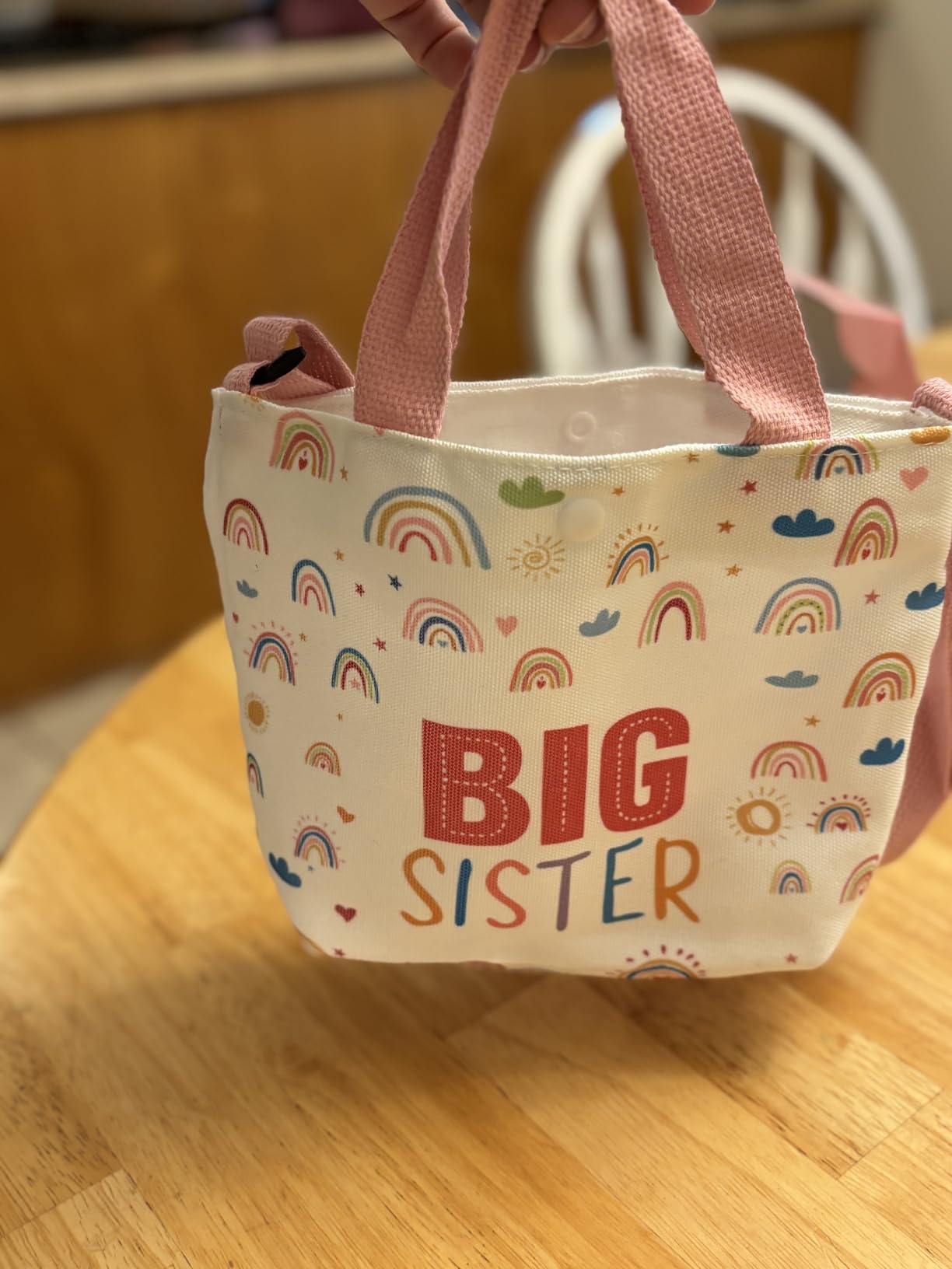 Big Sister Gift Set for Girls - Canvas Tote Bag, Bracelet, Sunglasses, Butterfly Hair Clips - Road Trip & Family Travel Essentials - Sibling Announcement - 4PCS - Customer Photo 3