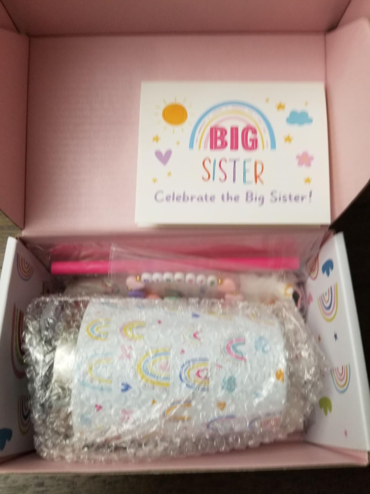 Big Sister Gift for Girls Sibling Gift From New Baby - 12oz Stainless Steel Tumbler, Canvas Tote Bag, Bracelet - Sibling Announcements & Baby Shower -3PCS - Customer Photo 1