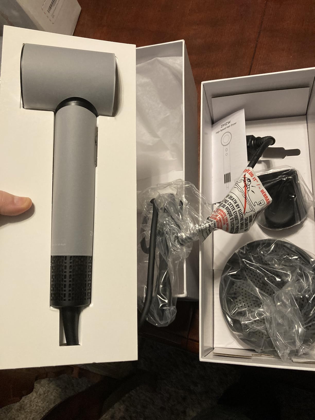 High Speed Hair Dryer 160000 RPM - Quiet Ionic Blow Dryer with Magnetic Diffuser and Concentrator, 500 Million Negative Ions, Lightweight, Thermo-Control, Fast Drying for Home Travel Salon - Customer Photo 2