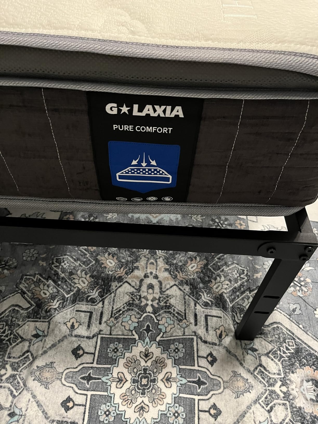 Sweetcrispy Queen Bed Frame - Heavy Duty Metal Platform Bed Frames Queen Size with Storage Space Under Frame, No Box Spring Needed, 14 Inches, Sturdy Steel Slat Support - Customer Photo 2